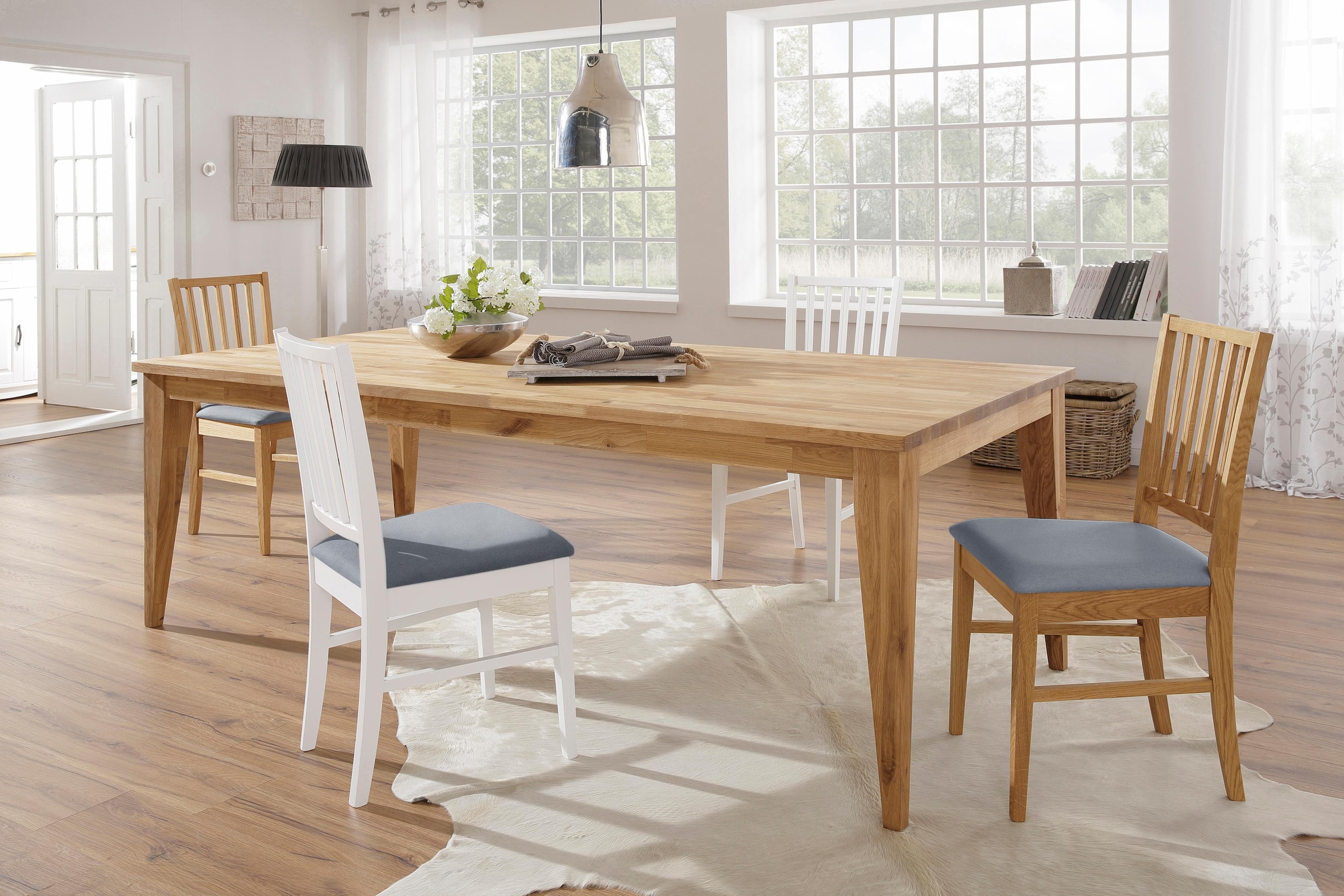 Home affaire Esszimmerstuhl »Ruanda Küchenstuhl TOPSELLER«, (Set), 4 St., Webstoff, im 2er, 4er oder 6er-Set, Holzstuhl