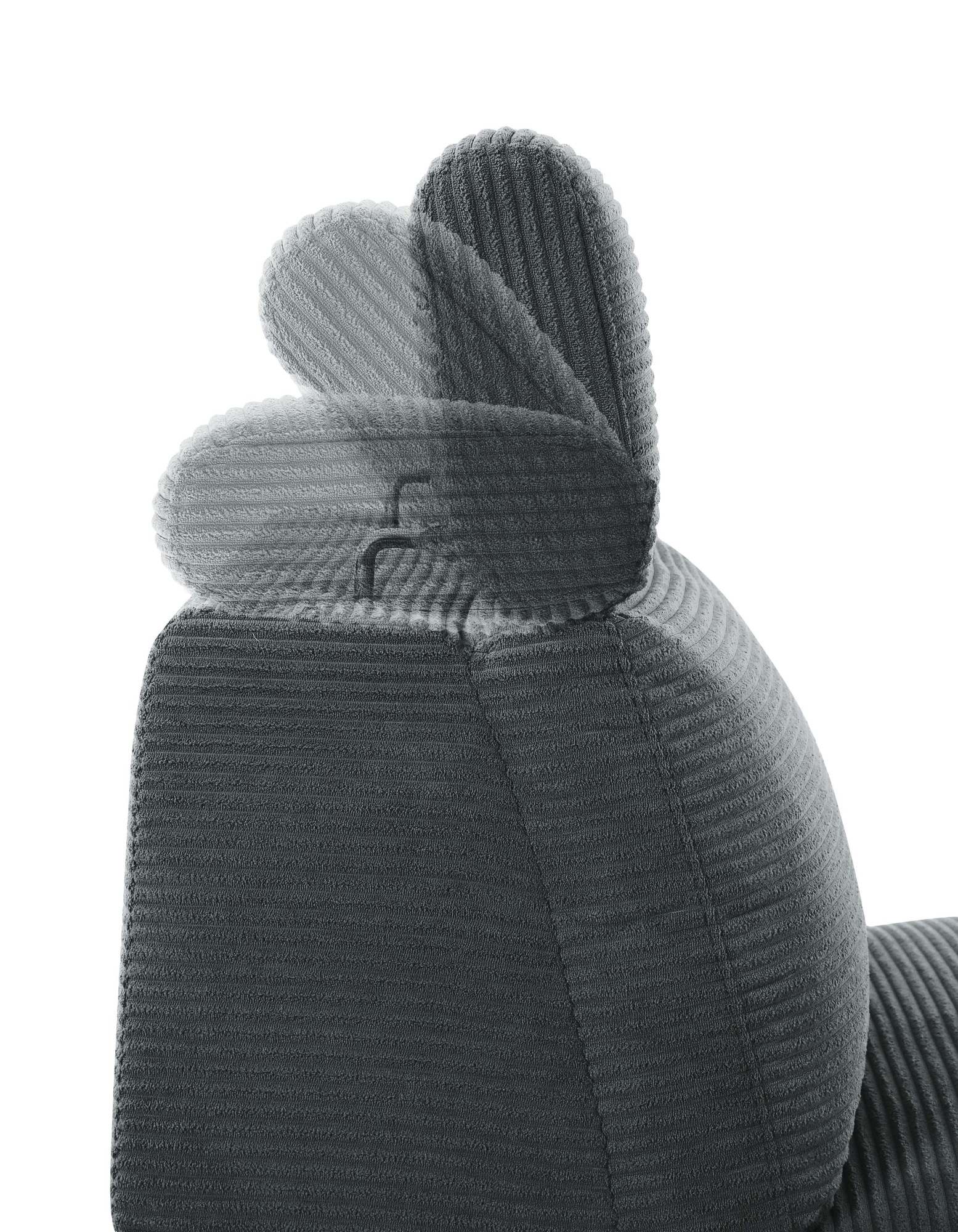 GOODproduct Canapé d'angle »SKAANE in Cord, L-Form, 274 cm, manuelle u. elektrische Relaxfunktion,« rundes Design, Kopfteilverstellung, Federkernpolsterung