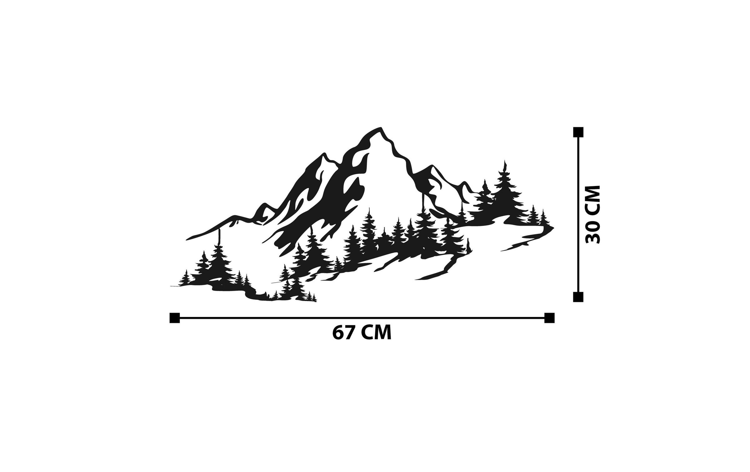 Wanddekoobjekt »Wallxpert Mountain 67 x 30 cm Metall«