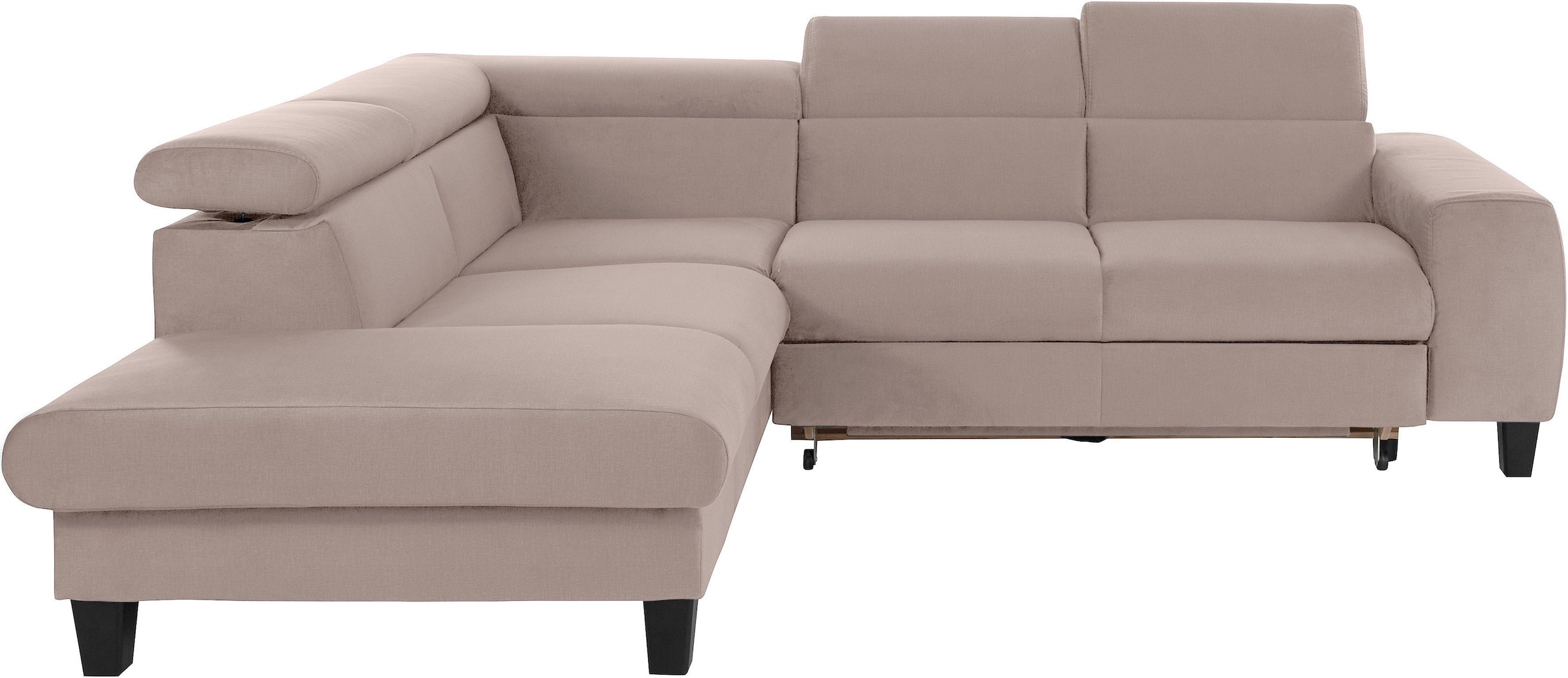 COTTA Polstergarnitur »Morven L-Form«, (Set), Set bestehend aus: Ecksofa mit Kopfteilverstellung & Hocker