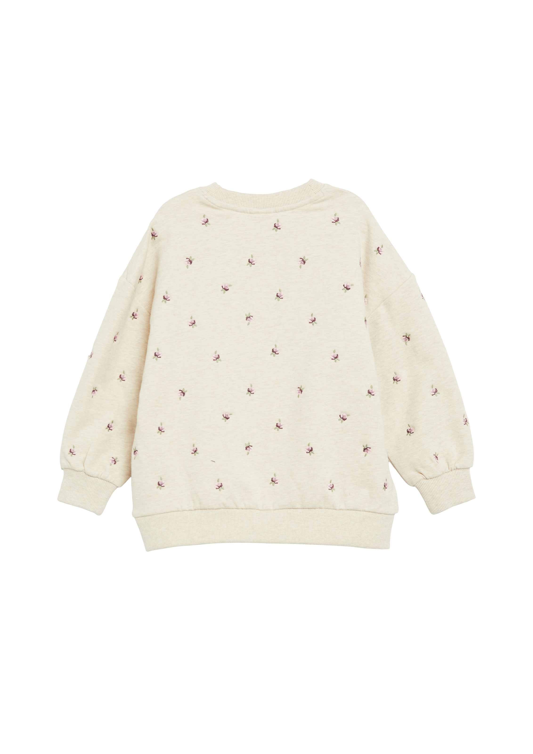 Image of s.Oliver Junior Sweatshirt, Allover-Stickerei, melierte Optik, Rundhals