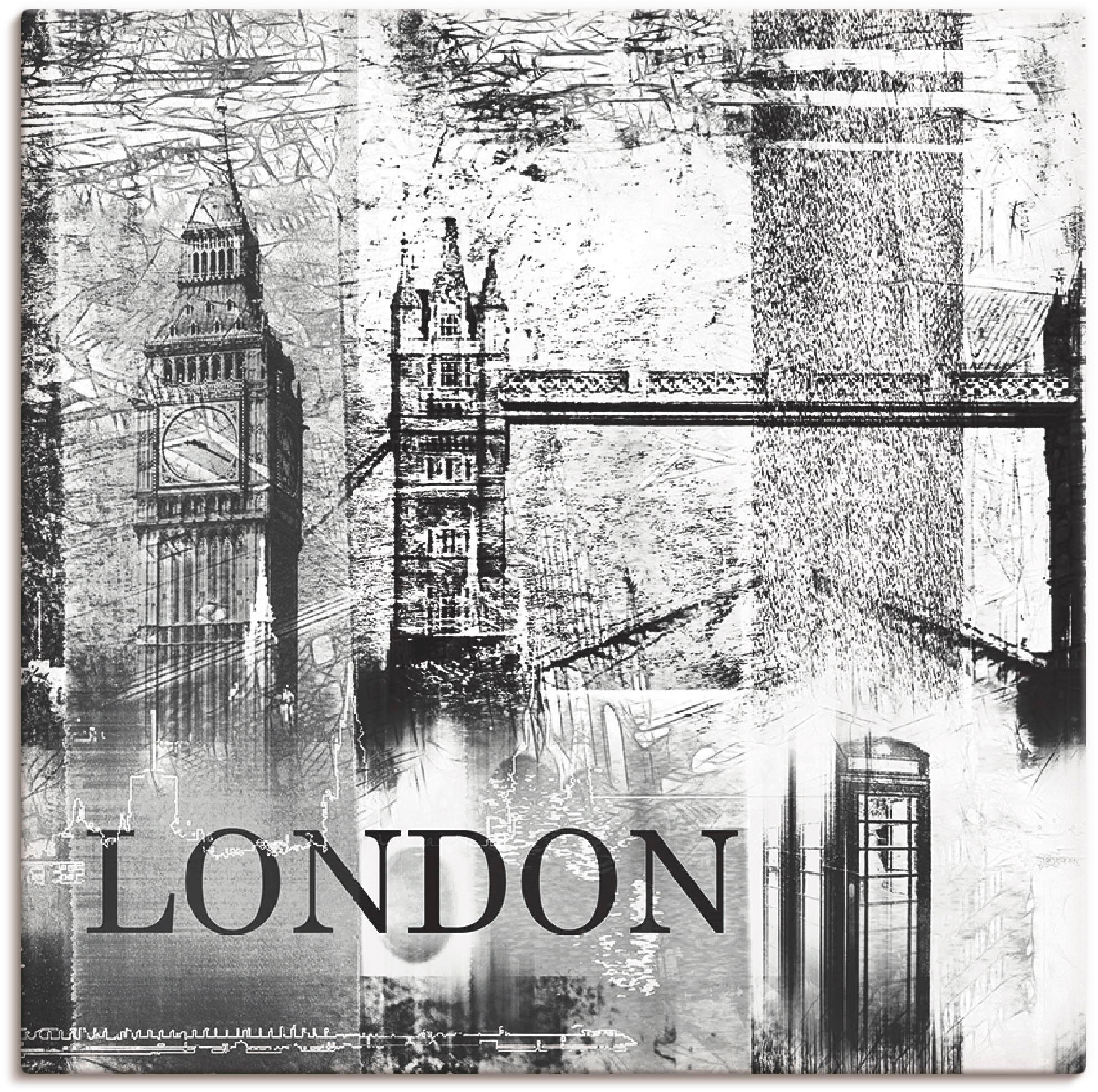 Image of Artland Wandbild »London Skyline Abstrakte Collage 04«, Gebäude, (1 St.), in vielen Grössen & Produktarten -Leinwandbild, Poster, Wandaufkleber / Wandtattoo auch für Badezimmer geeignet bei Ackermann Versand Schweiz