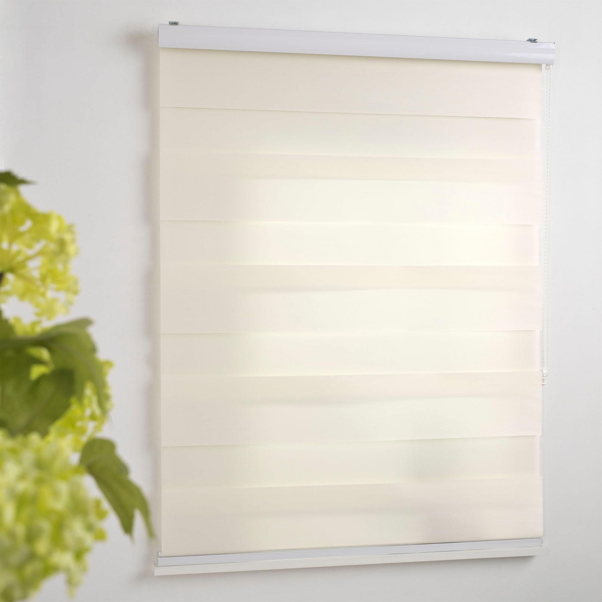 Liedeco Doppelrollo »DUO-Rollo mit 20 cm Streifen«, Lichtschutz, mit Bohren, im Fixmass