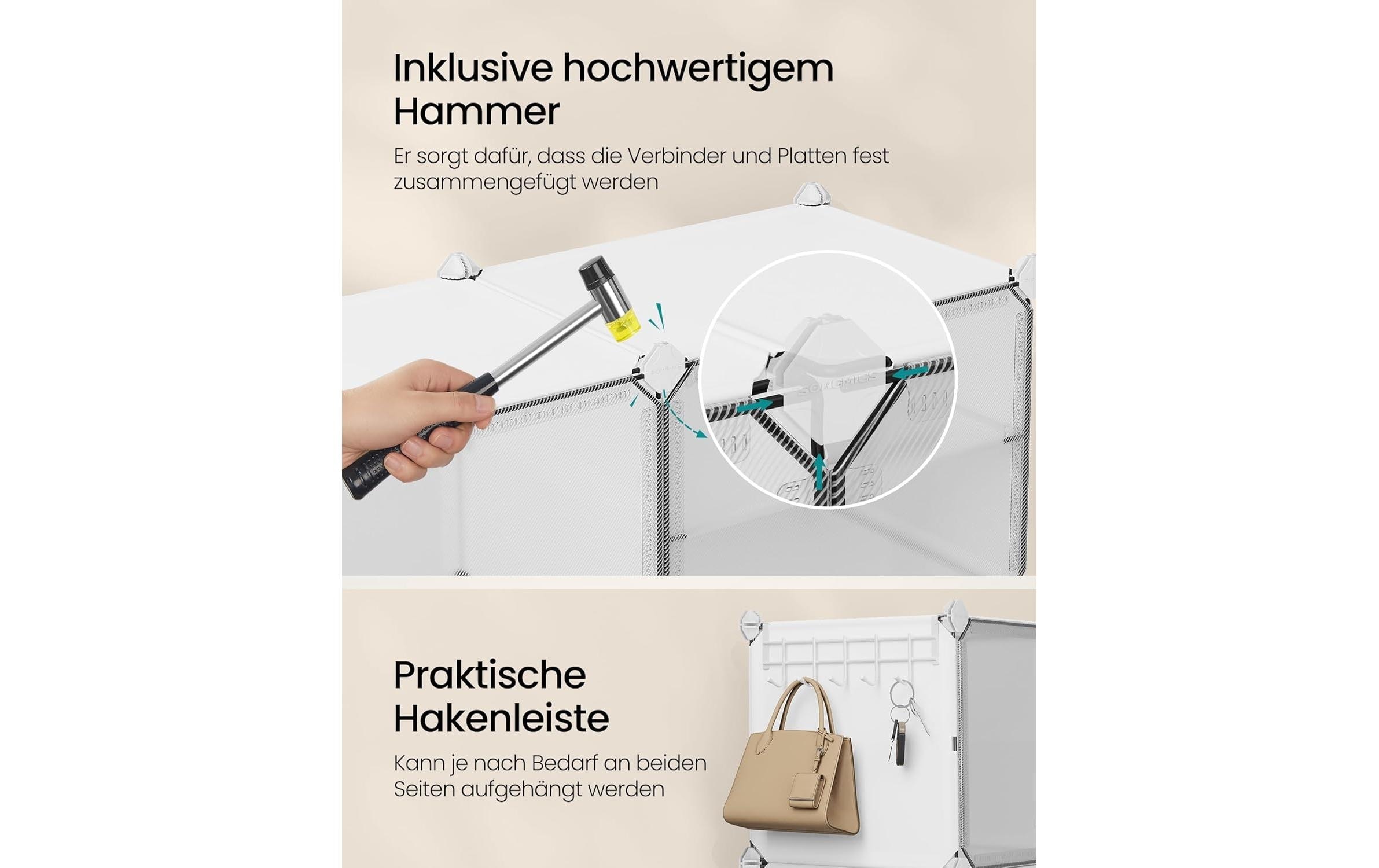 SONGMICS Schuhregal »31.2 x 124.4 cm,« Stapelbare Schuhboxen aus Kunststoff