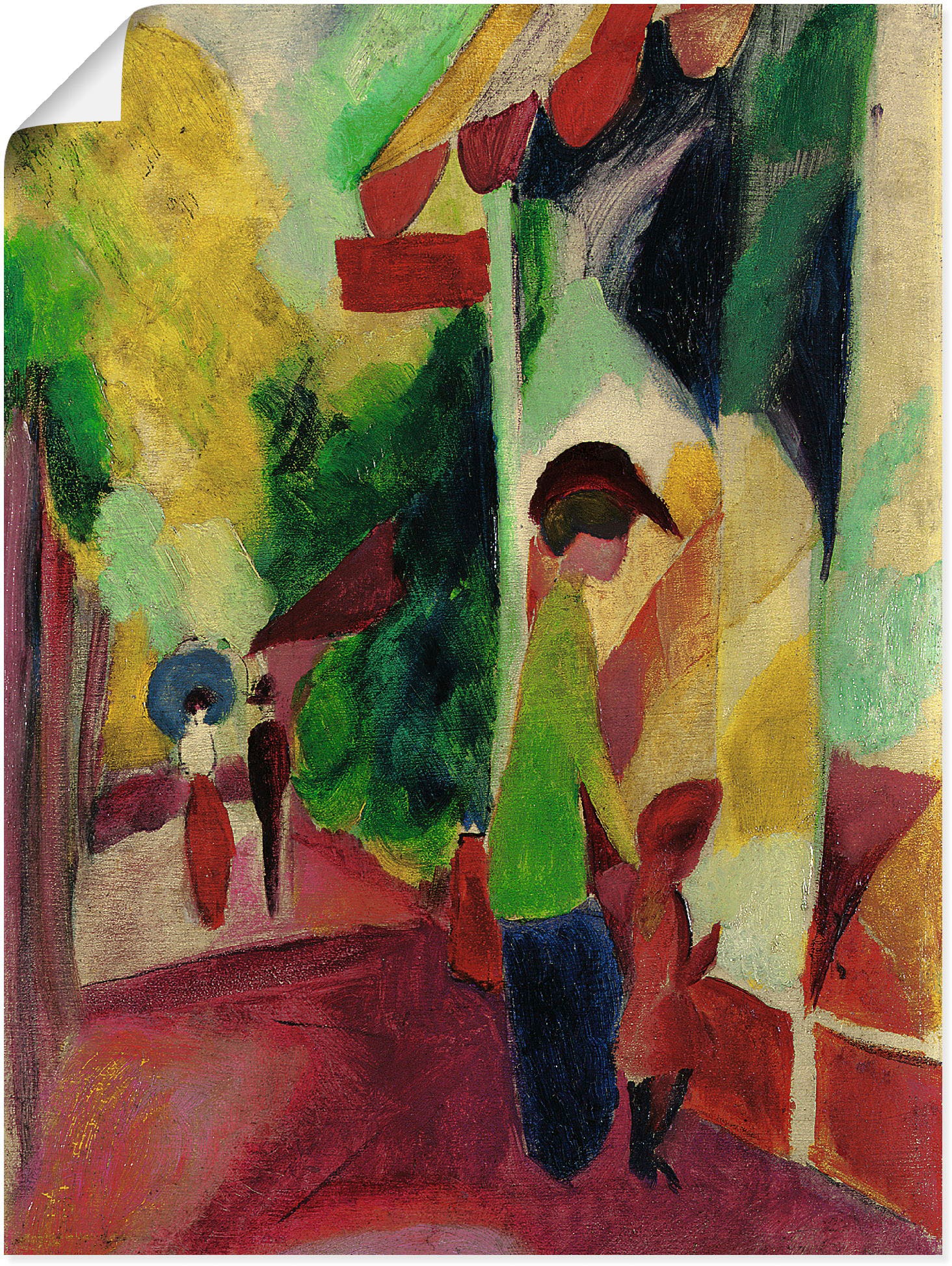 Image of Artland Wandbild »Schaufenster mit gelben Bäumen. 1914«, Gruppen & Familien, (1 St.), in vielen Grössen & Produktarten -Leinwandbild, Poster, Wandaufkleber / Wandtattoo auch für Badezimmer geeignet bei Ackermann Versand Schweiz