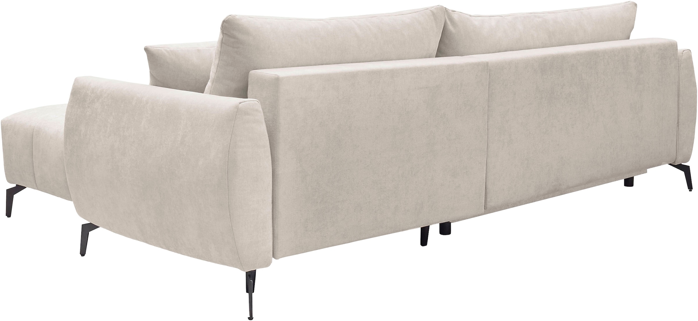 GOODproduct Canapé d'angle »JINNIE Chenille, L-Form, Polsterecke m. Schlaffunktion« Chauffeuse montage à gauche/droite, en tissu tissé ou chenille