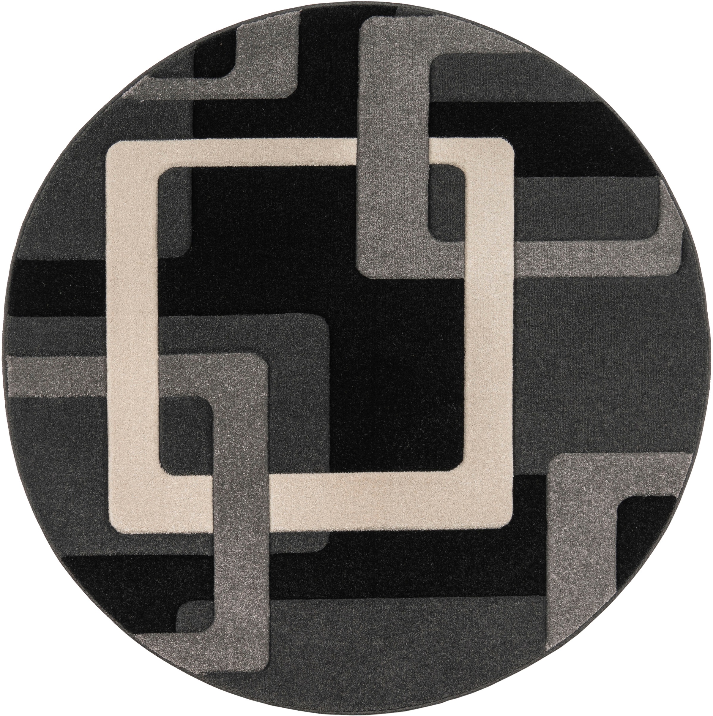 Image of GOODproduct Teppich "Maxim, 140 Ø" rund 12 mm Höhe Hoch-Tief-Effekt, Kurzflor, 3D-Design, Wohnzimmer, Esszimmer
