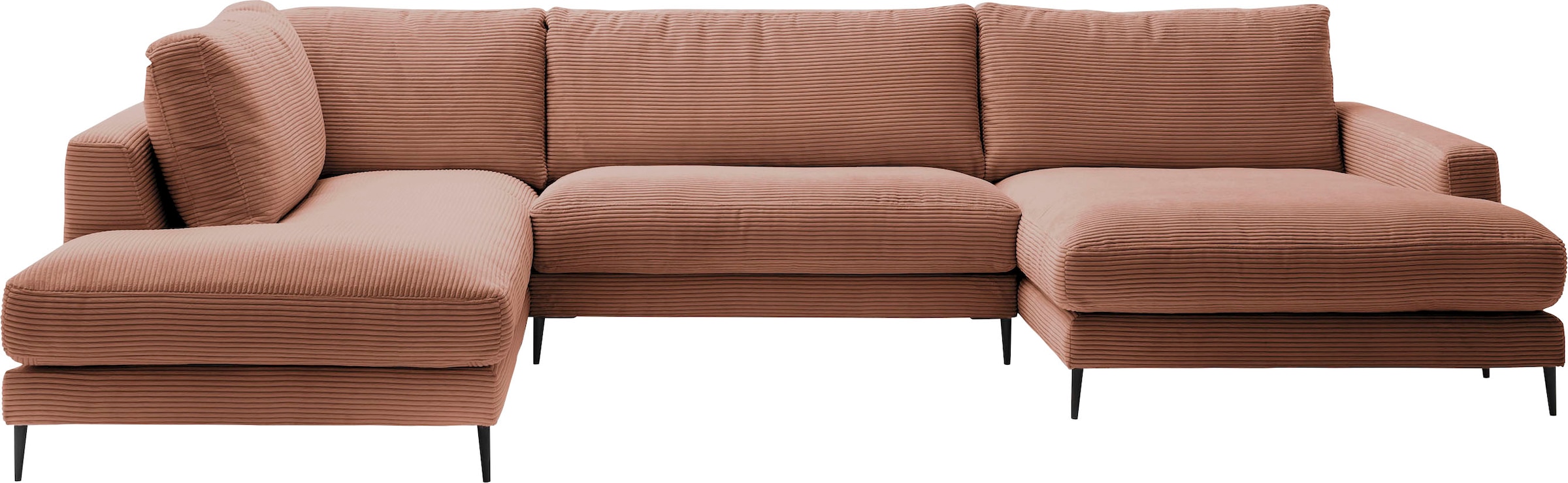 Image of Home affaire Wohnlandschaft "Downtown XXL B/T/H: 341/223/84 cm Loungemöbel zum Relaxen" weicher Sitzkomfort, Cord-Bezug, weicher Sitzkomfort U-Form