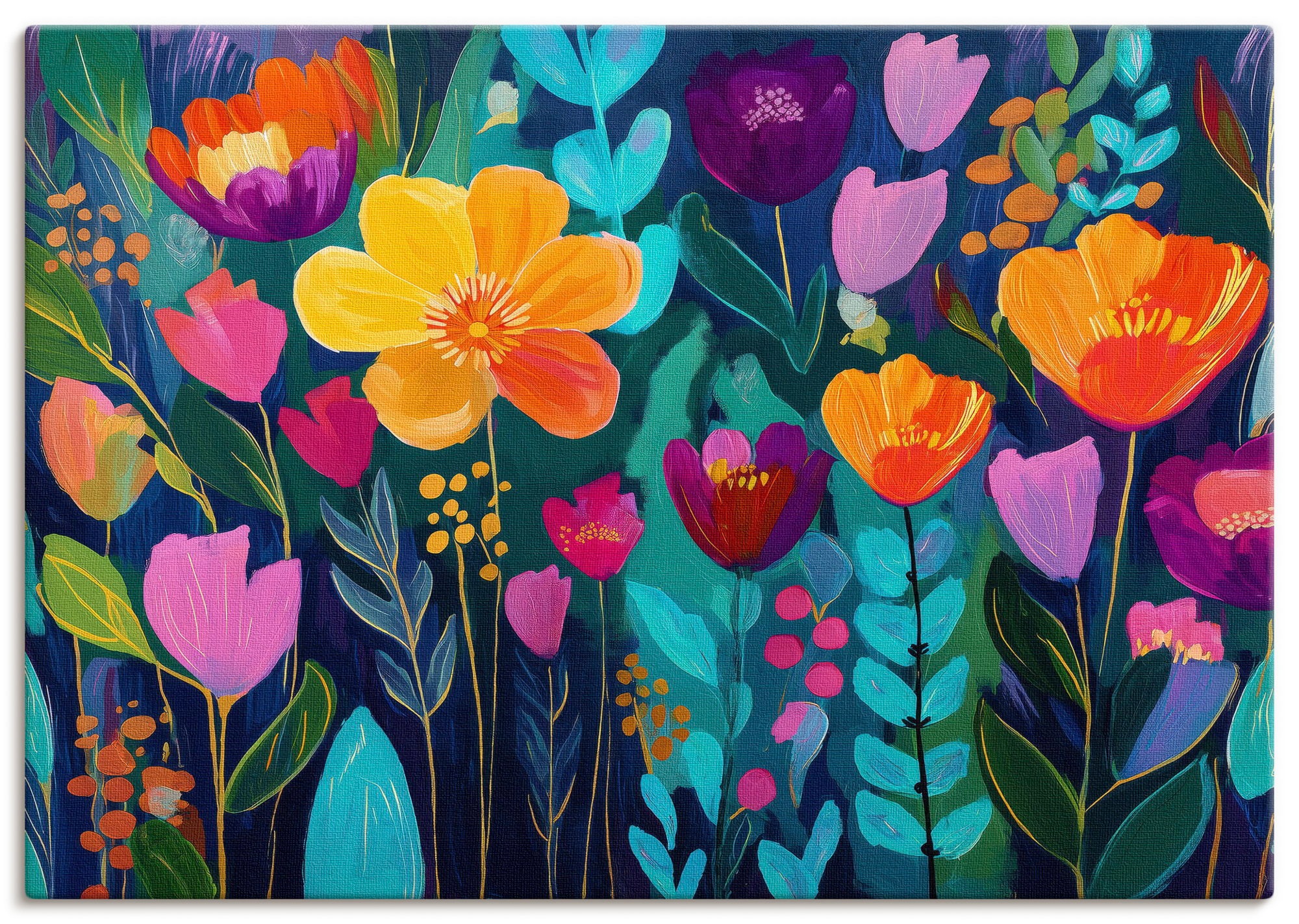 Image of GOODproduct Wandbild "Bunte Blumen" Blumenwiese 1 Stk. tlg. in verschied. Grössen
