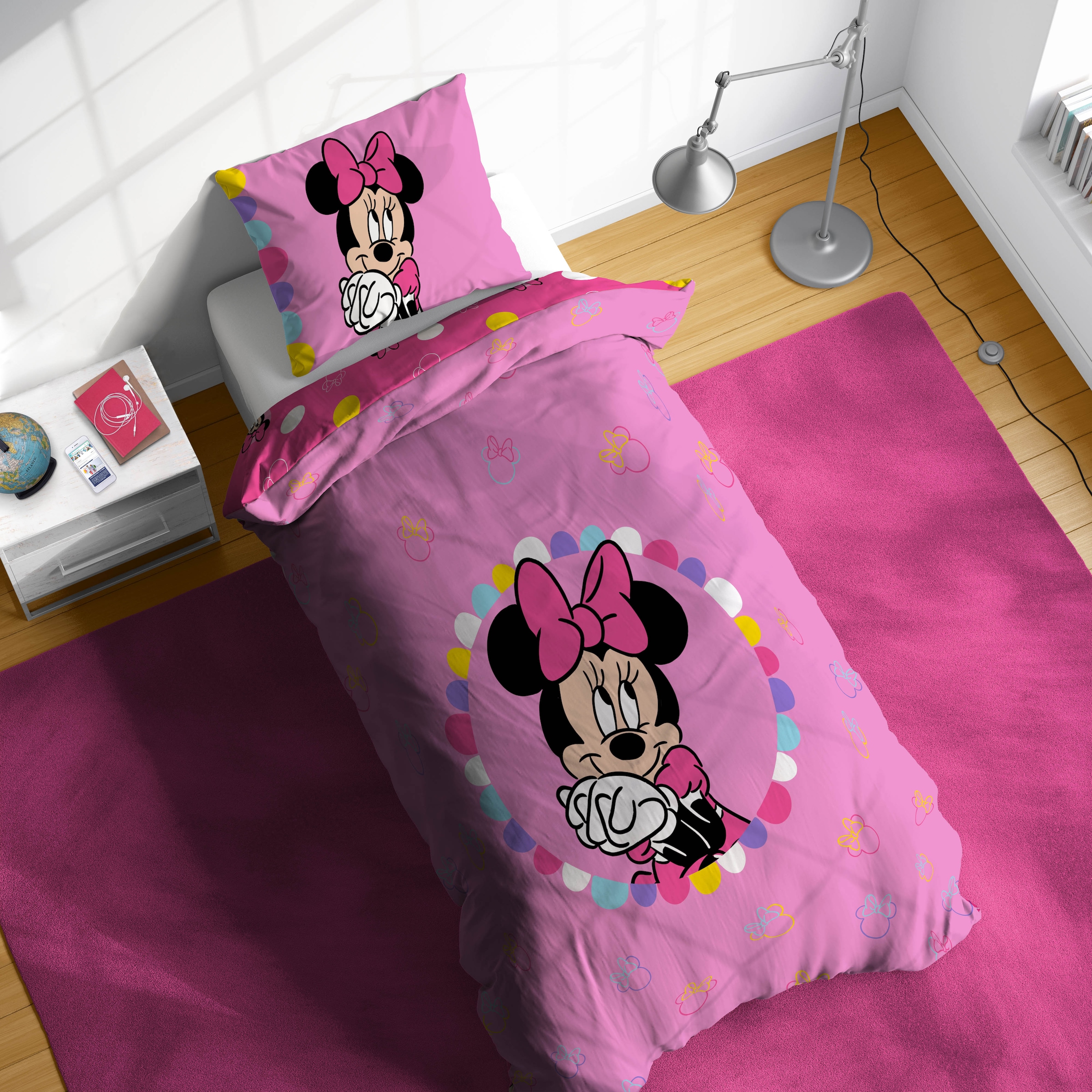 Disney Linge de lit pour enfants »Minnie Mouse Happy« 2 100% coton