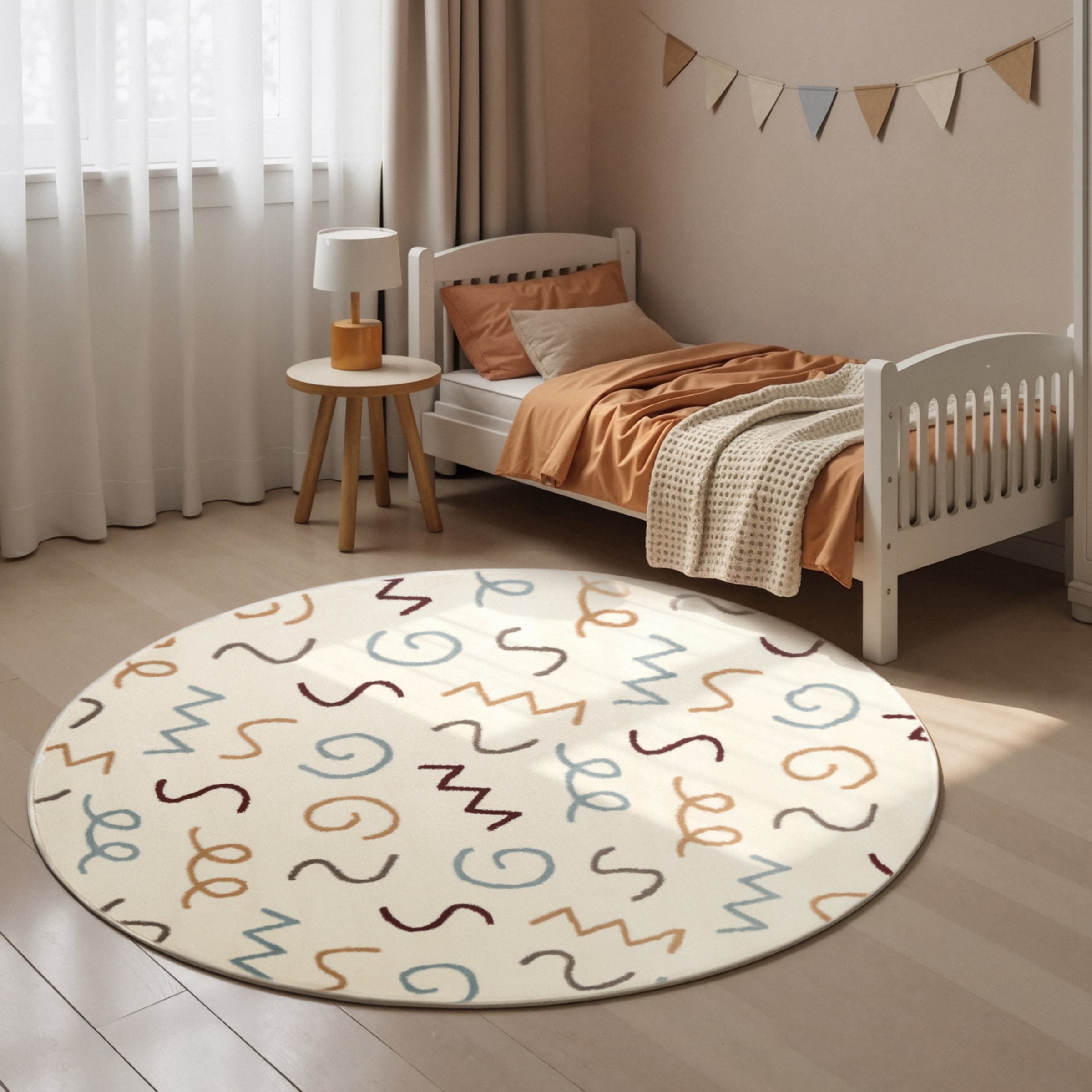 Image of HANSE Home Kinderteppich "Fiete" rund 10 mm Höhe Pflegeleicht, Weich, Kinderzimmer, Spielteppich, Spielunterlage