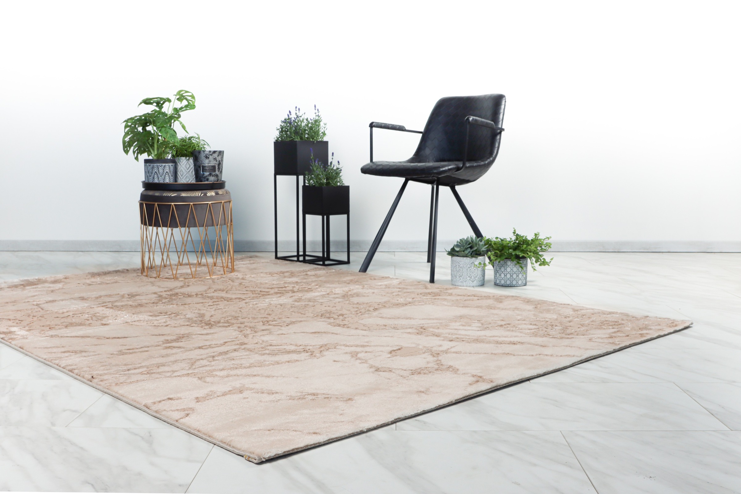 Kayoom Teppich »Mineral 425« rechteckig 12 mm Höhe Kurzflor, Hoch Tief Struktur, Wohnzimmer
