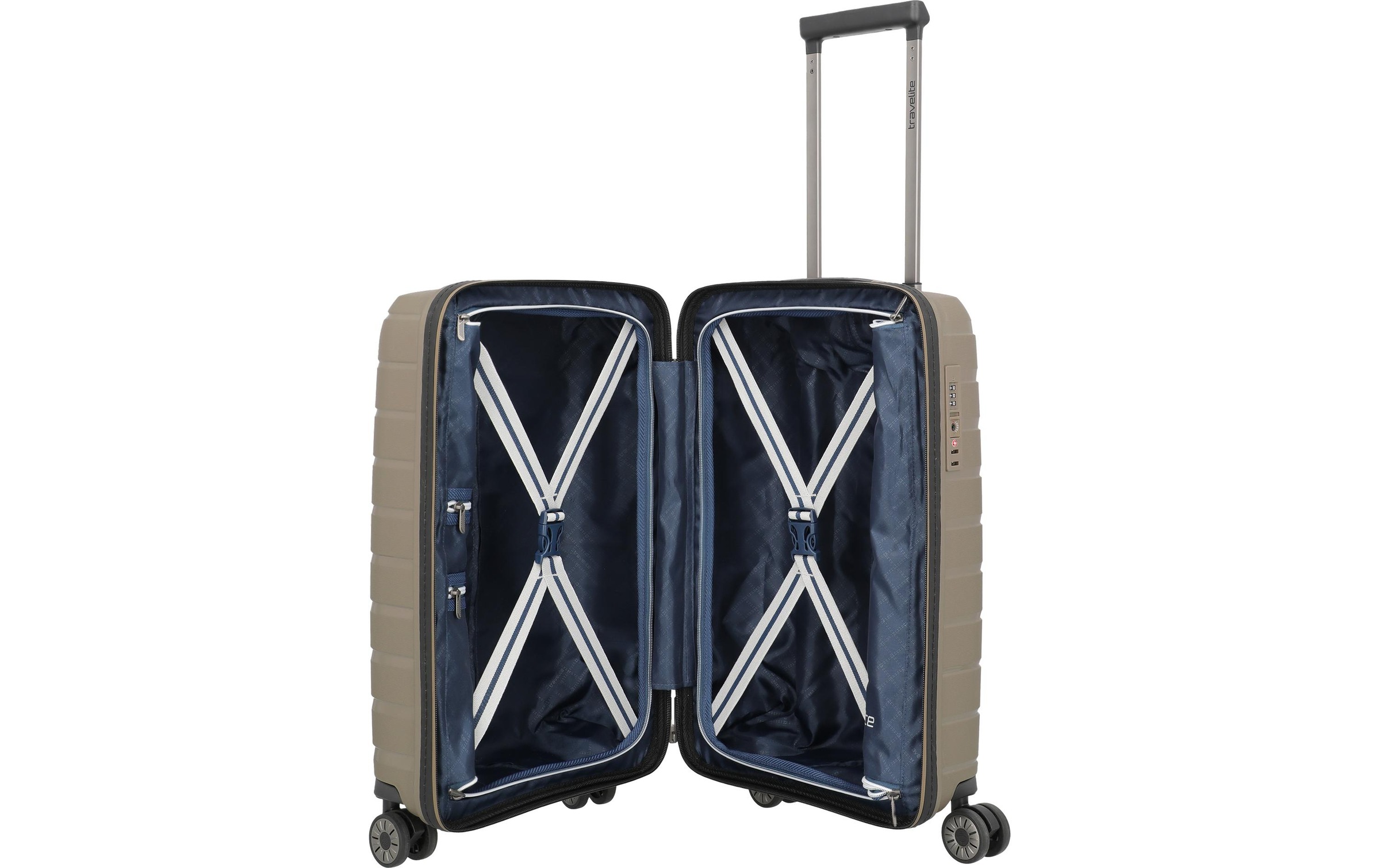 travelite Trolley »AIR BASE Reisekoffer Hartschale« 35 litre 4 Rollen kratzresistenter Oberfläche und cleverer Innenaufteilung