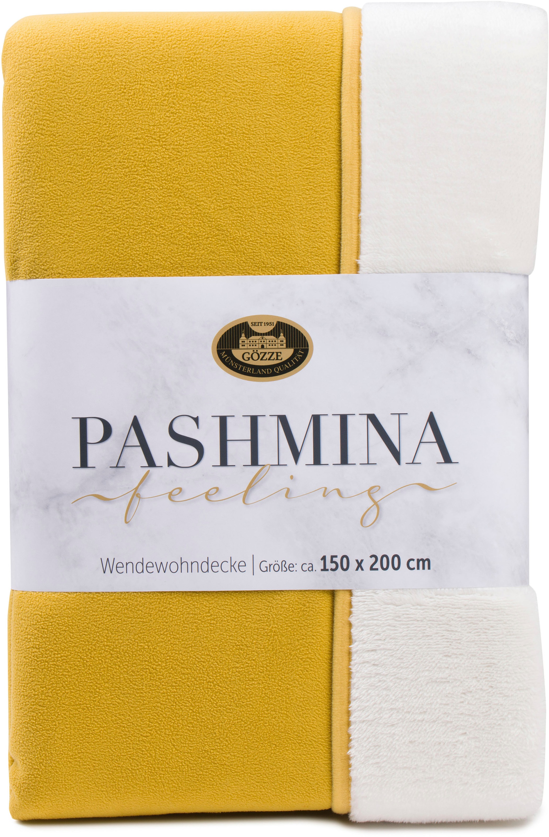 Gözze Wohndecke »Pashmina Wendewohndecke«, flauschig schlichte Unterseite