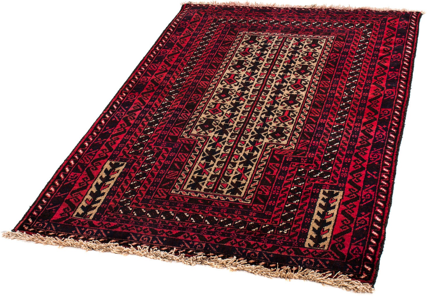 Image of morgenland Orientteppich »Belutsch - 125 x 80 cm - rot«, rechteckig, 8 mm Höhe, Wohnzimmer, Handgeknüpft, Einzelstück mit Zertifikat bei Ackermann Versand Schweiz