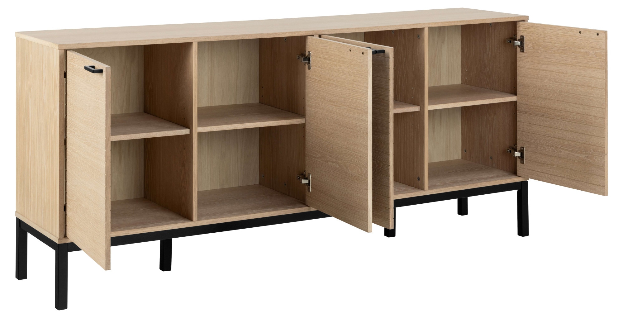 ACTONA GROUP Buffet »Kensington« buffet, 4 portes et 4 étagères chêne pigmenté blanc, 180x40x80 cm