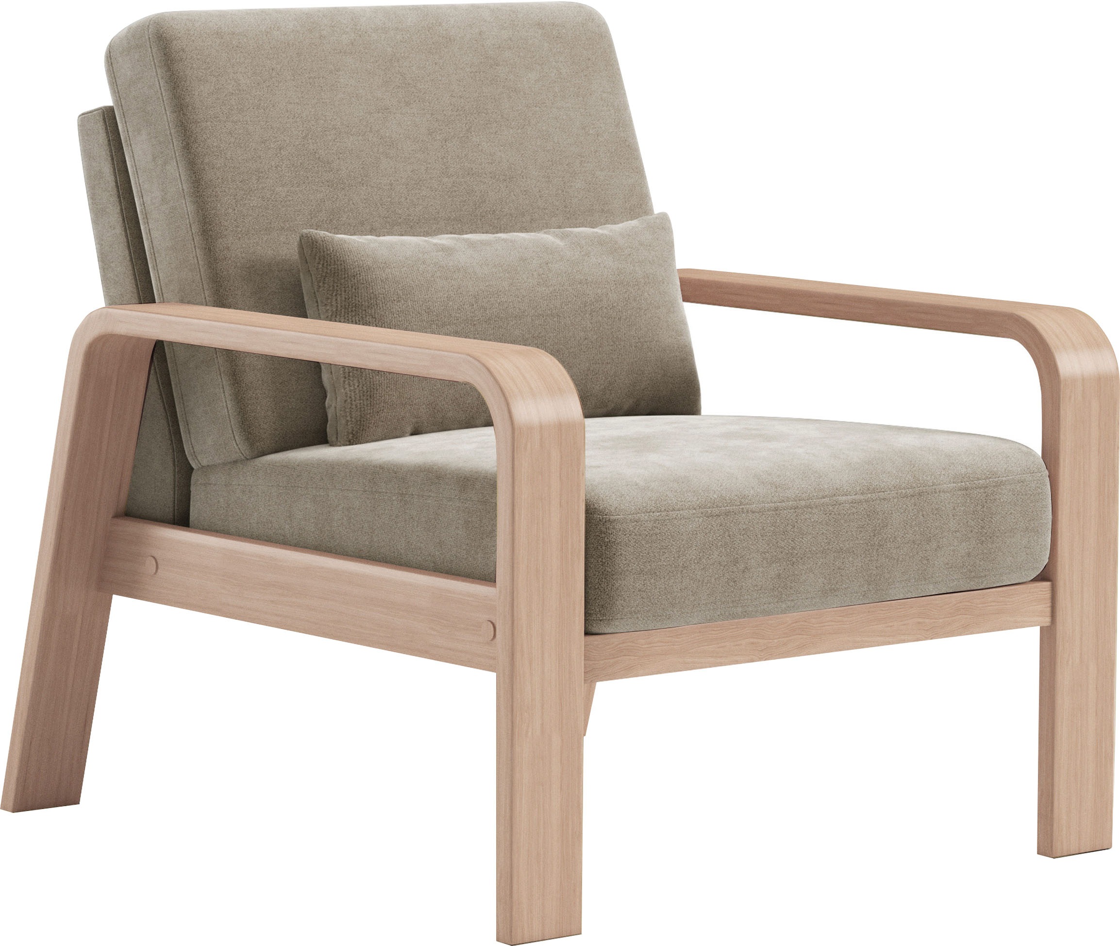 sit&more Fauteuil »Kolding« Armlehnen aus Buchenholz in natur, verschiedene Bezüge und Farben