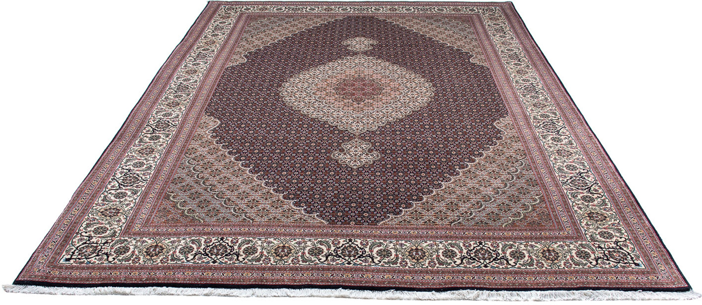 Image of morgenland Orientteppich »Perser - Täbriz - 300 x 202 cm - dunkelblau«, rechteckig, 10 mm Höhe, Wohnzimmer, Handgeknüpft, Einzelstück mit Zertifikat bei Ackermann Versand Schweiz