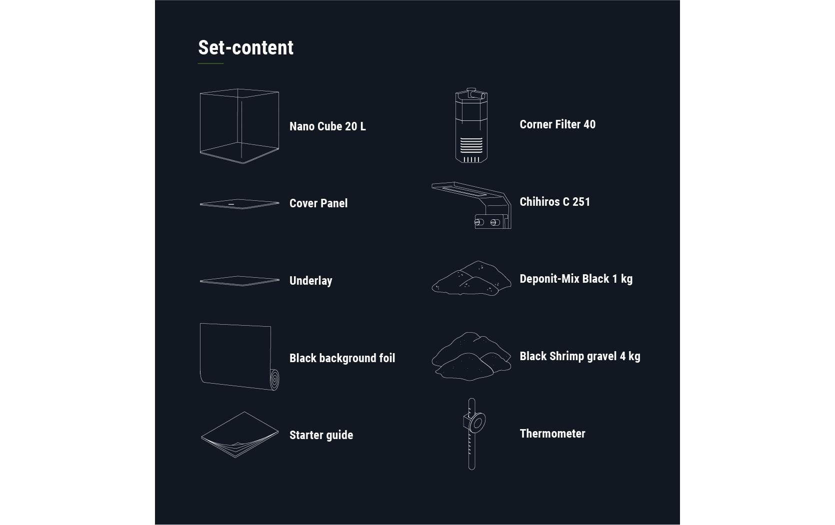 DENNERLE Aquarien-Set »Nano Cube Complete, 20 l« Mini Aquarium Komplettset