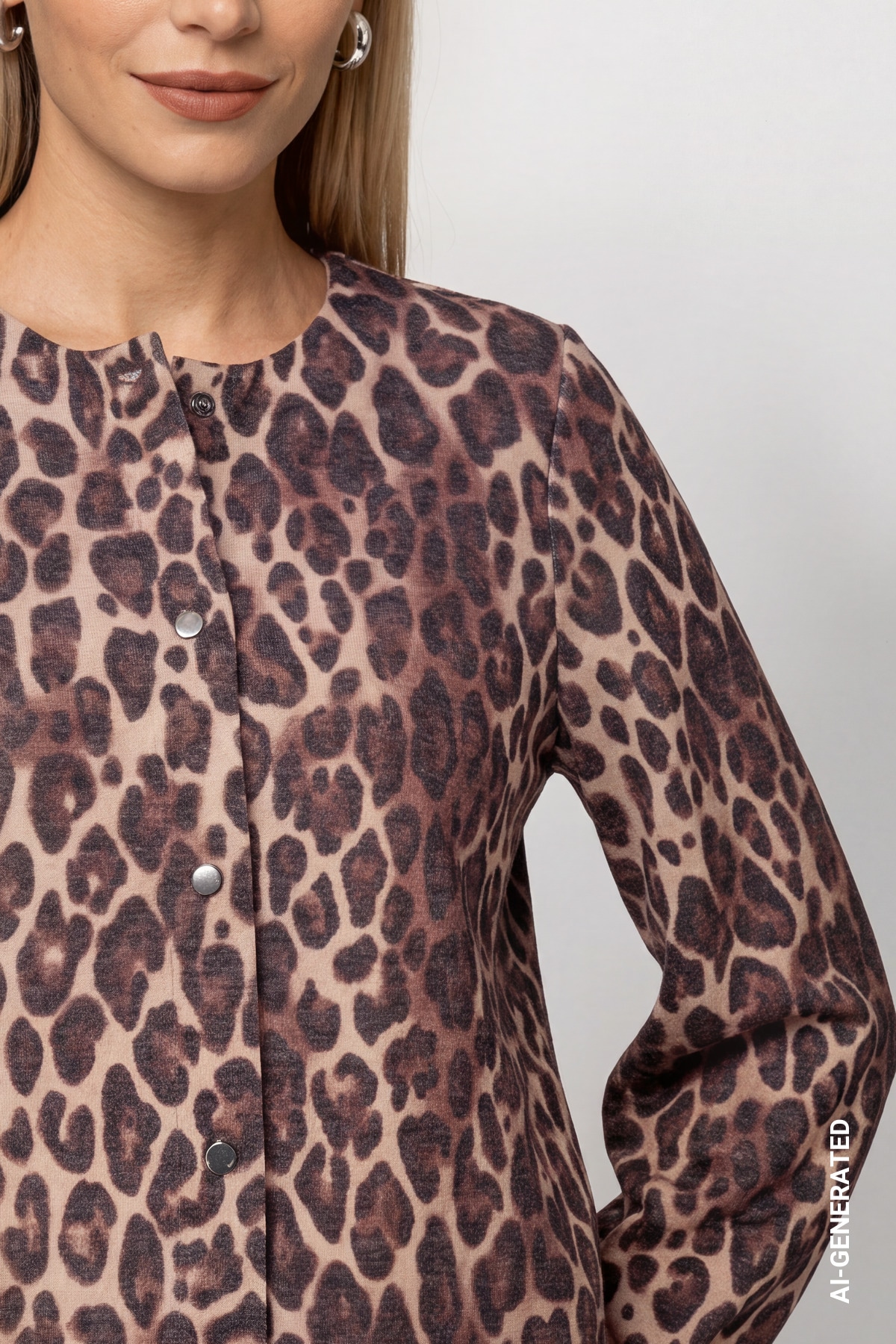Monari Blusenjacke »Jacke Leo allover« ohne Kapuze Regular fit mit Leomuster