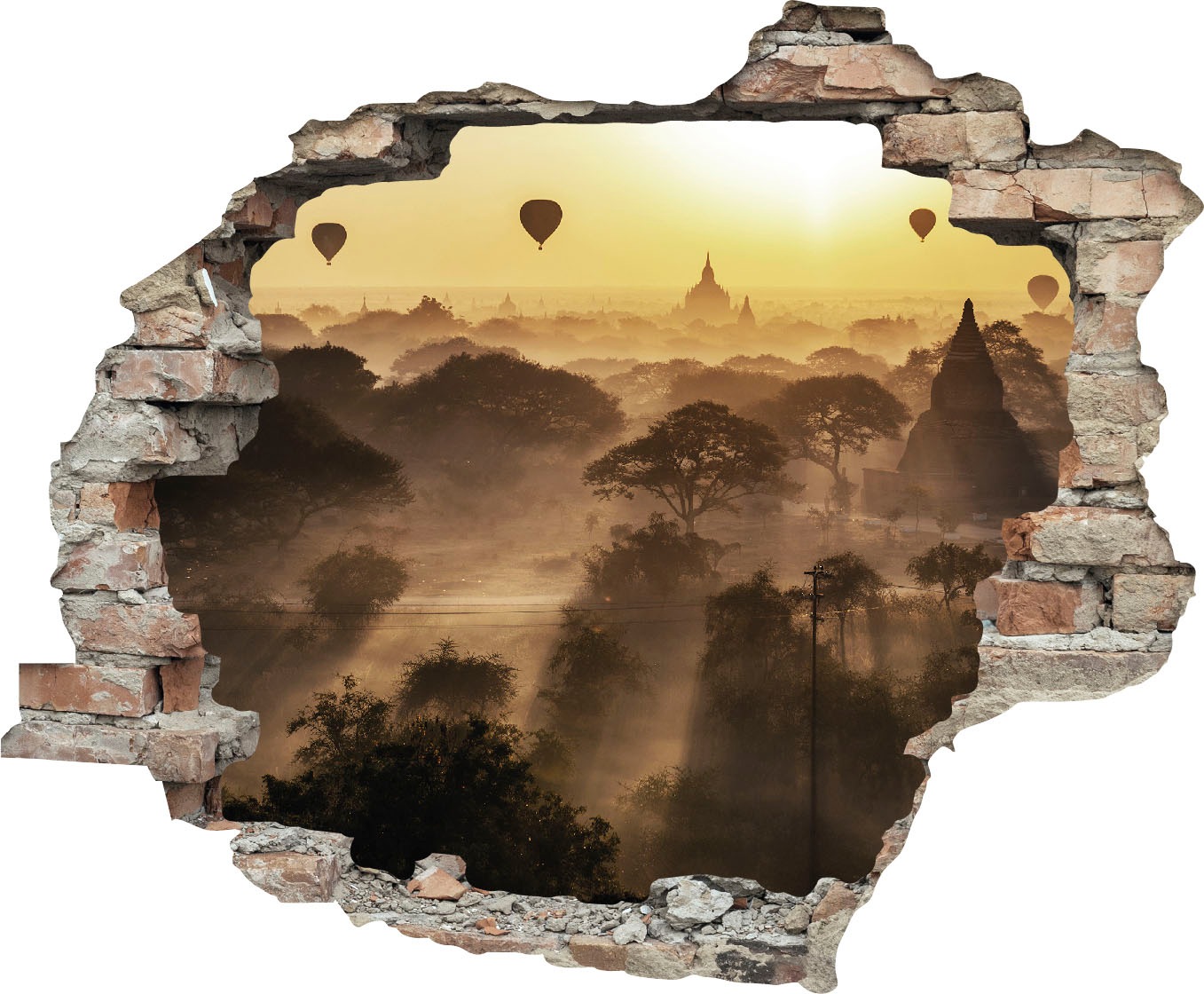 Image of queence Wandtattoo "Morgendämmerung" Wandsticker, Wandbild, selbstklebend, 3D, Wanddurchbruch