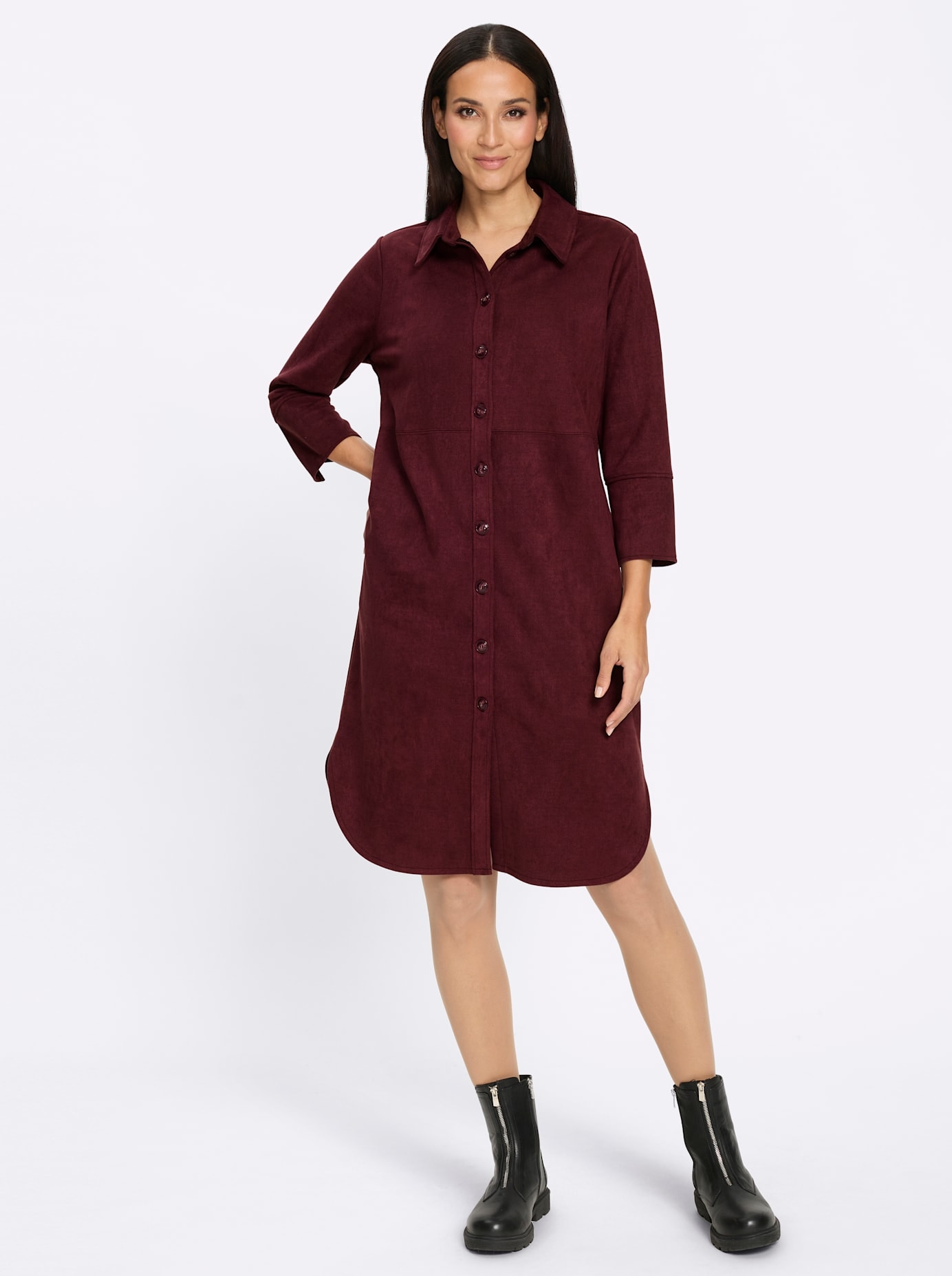 heine Lederkleid »Velourslederimitat-Kleid« Nahttasche