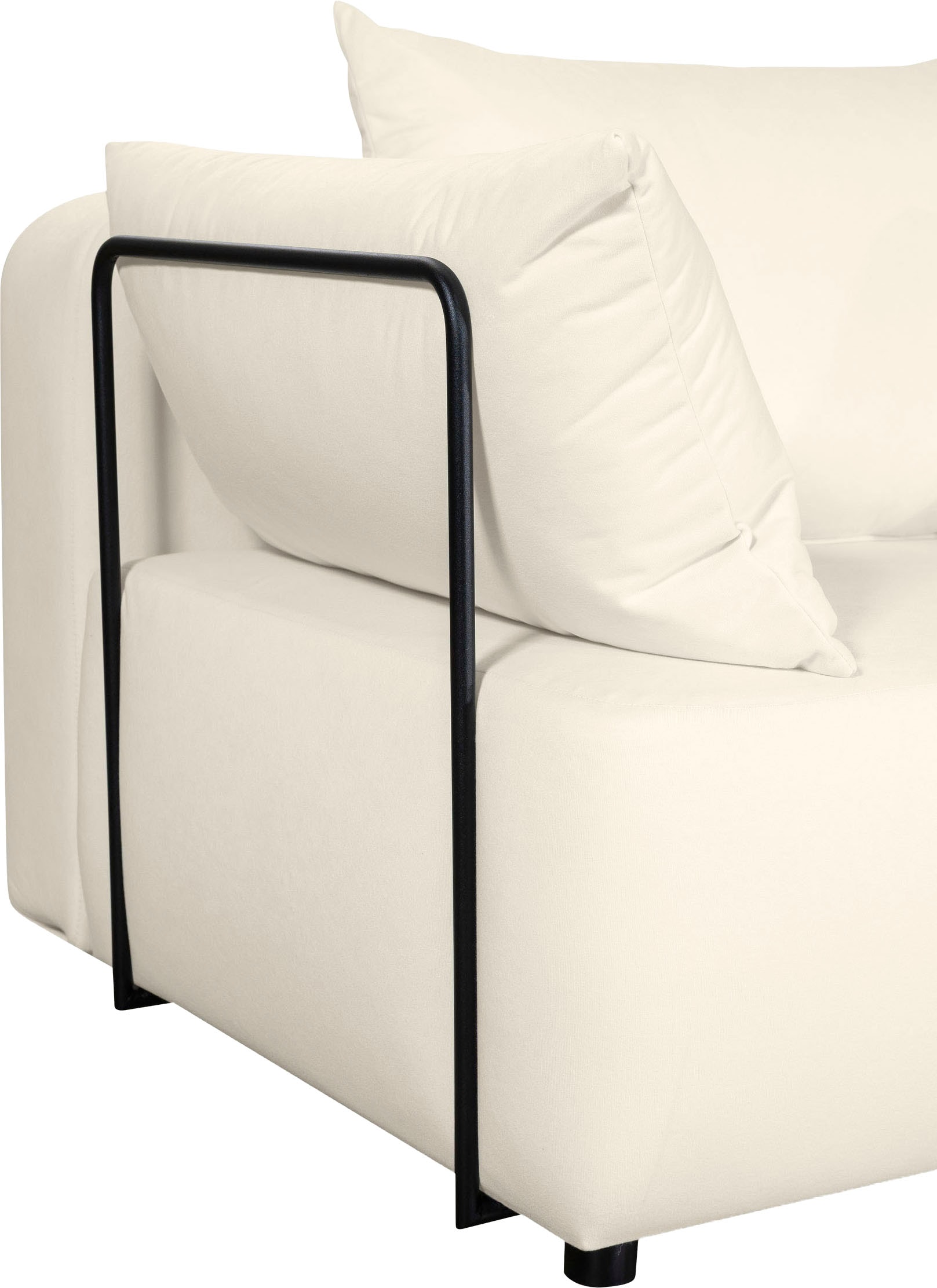 COLLECTION AB Schlafsofa »Maria, B: 191 cm, Liegefl. 143x190 cm« Schlaffunktion,Bettkasten,Bonnelfederkern,Moderne Armlehnen aus Metall