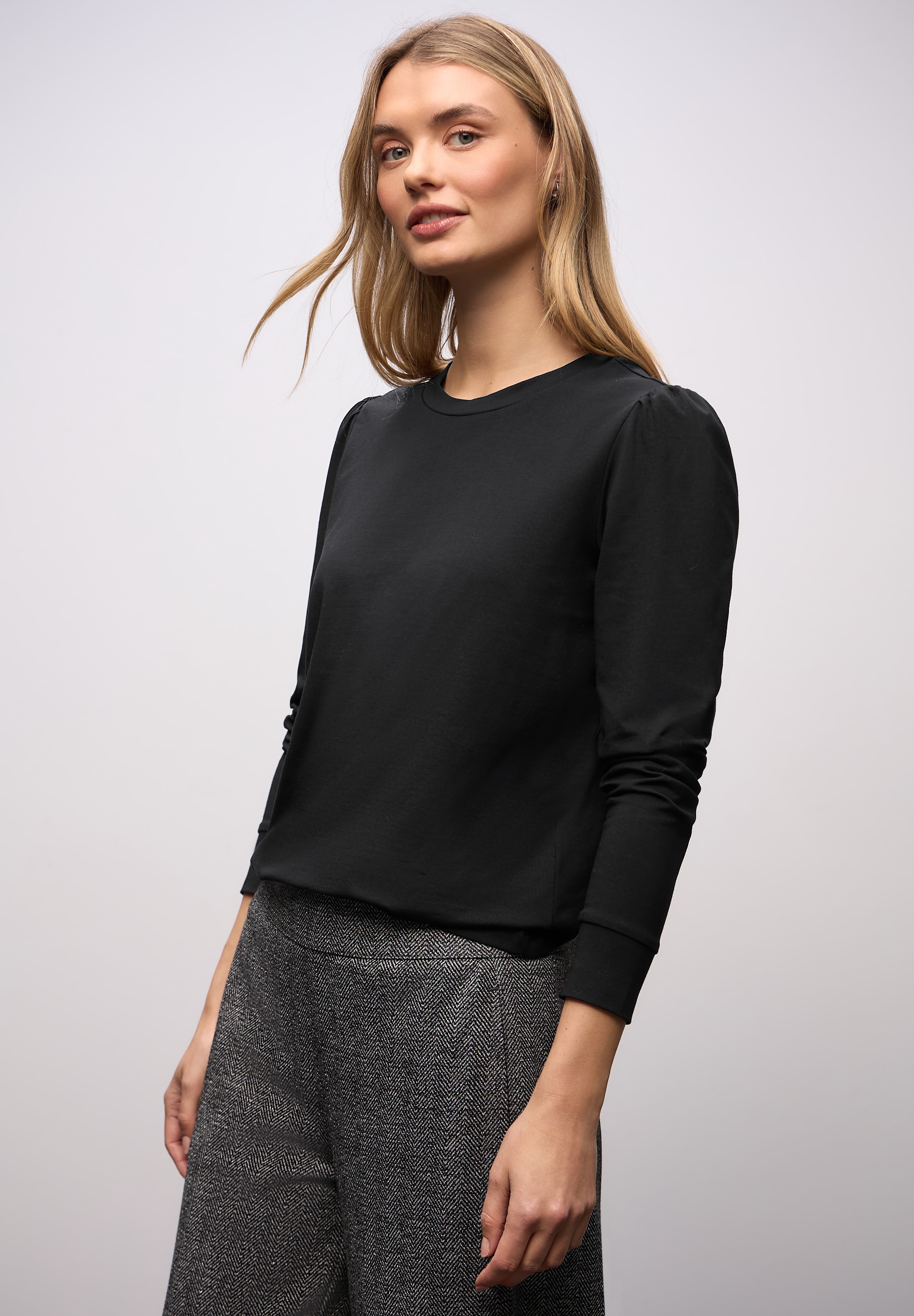 Image of STREET ONE Langarmshirt mit Raffung an der Schulter