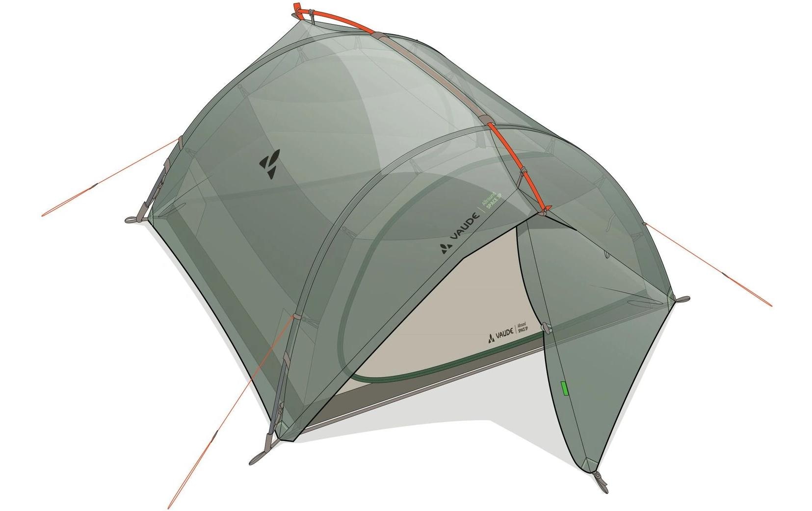 VAUDE Tente dôme »Allround Space 3P, agave« 3 Personen