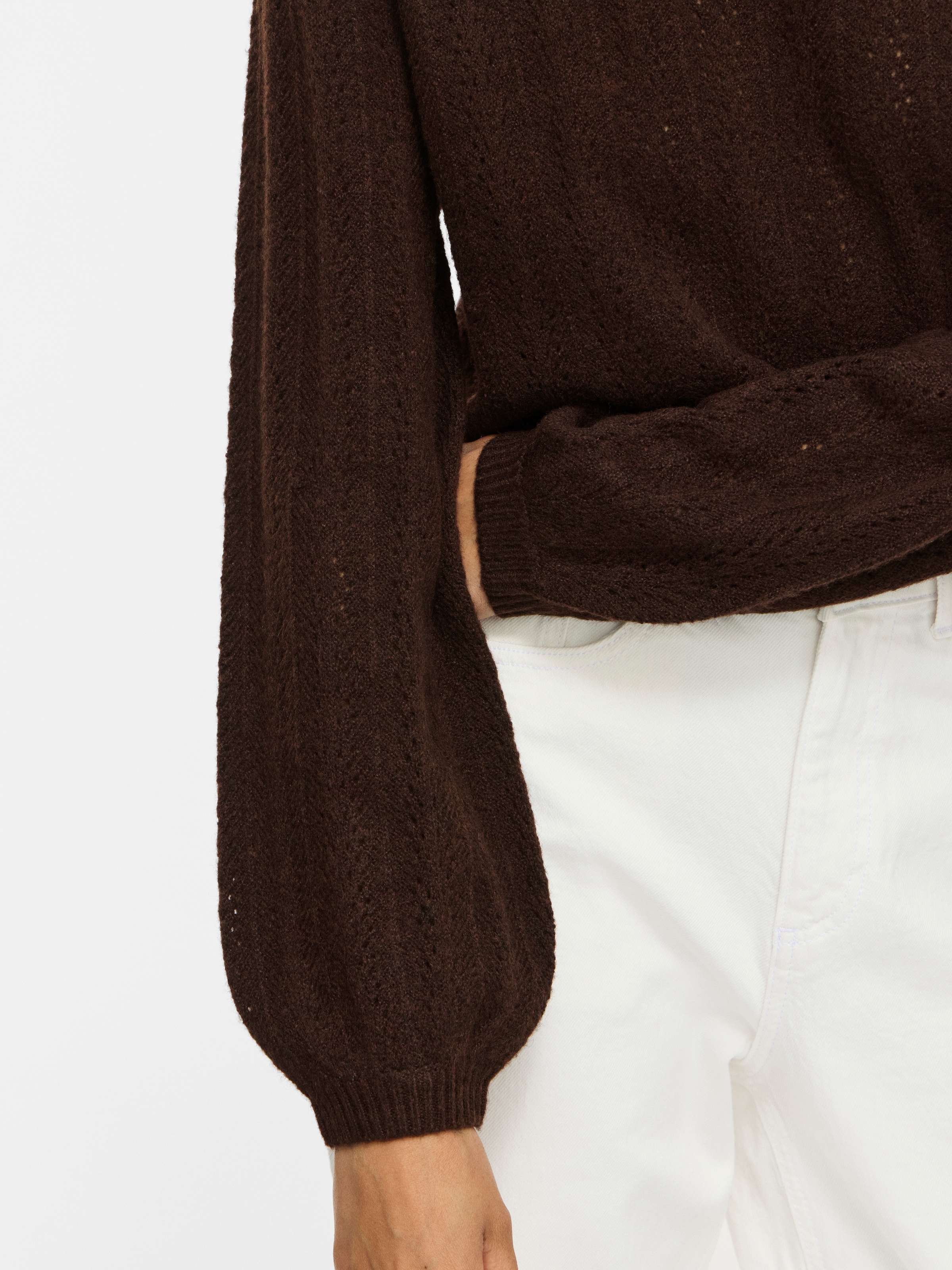 Vila Pull en tricot »VILIGA POINTELLE L/S O-NECK TOP -NOOS« mélange de matériaux