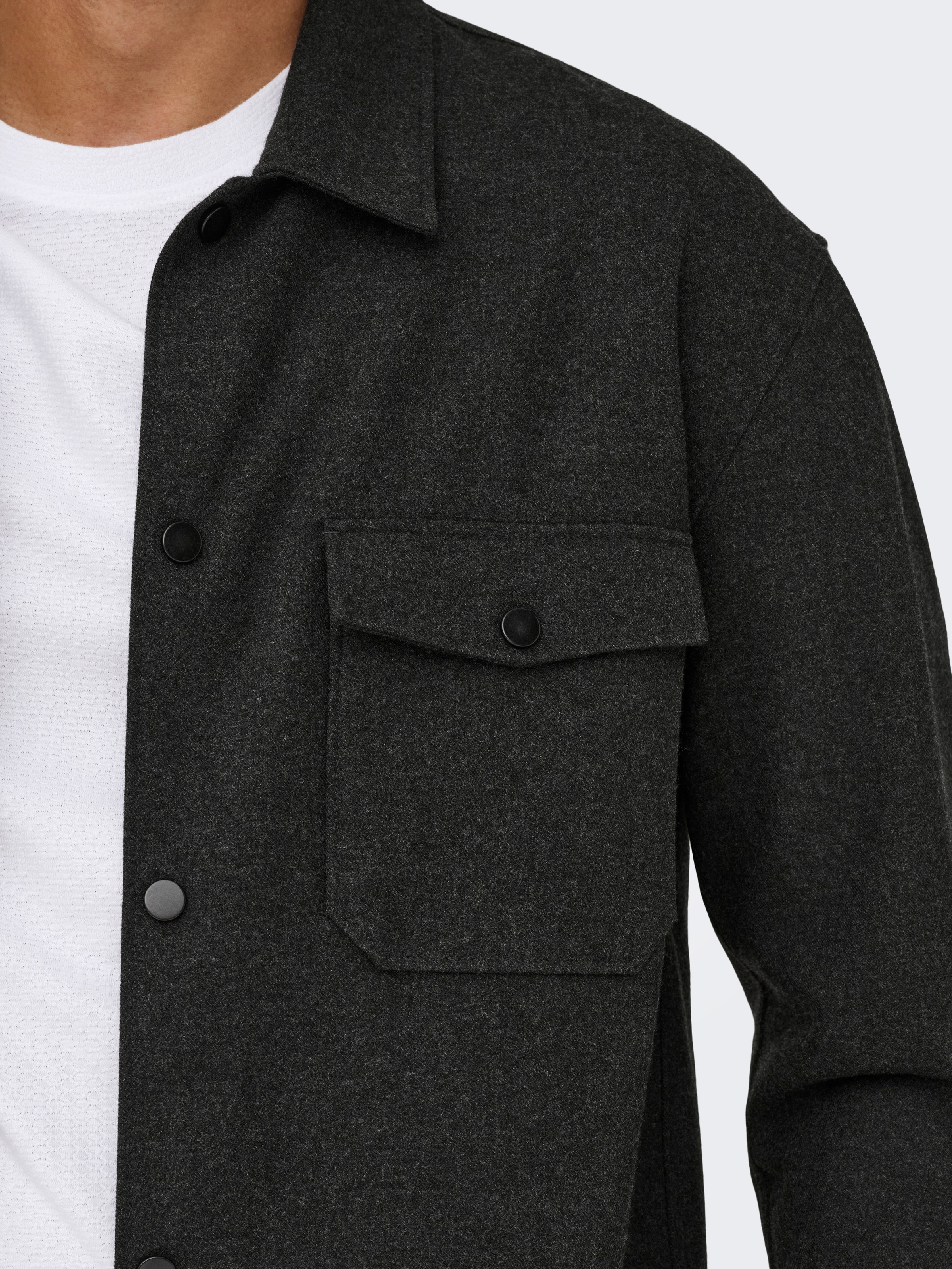 ONLY & SONS Chemise à manches longues »ONSMARK BRUSHED 0353 OVERSHIRT« Materialmix, regular fit