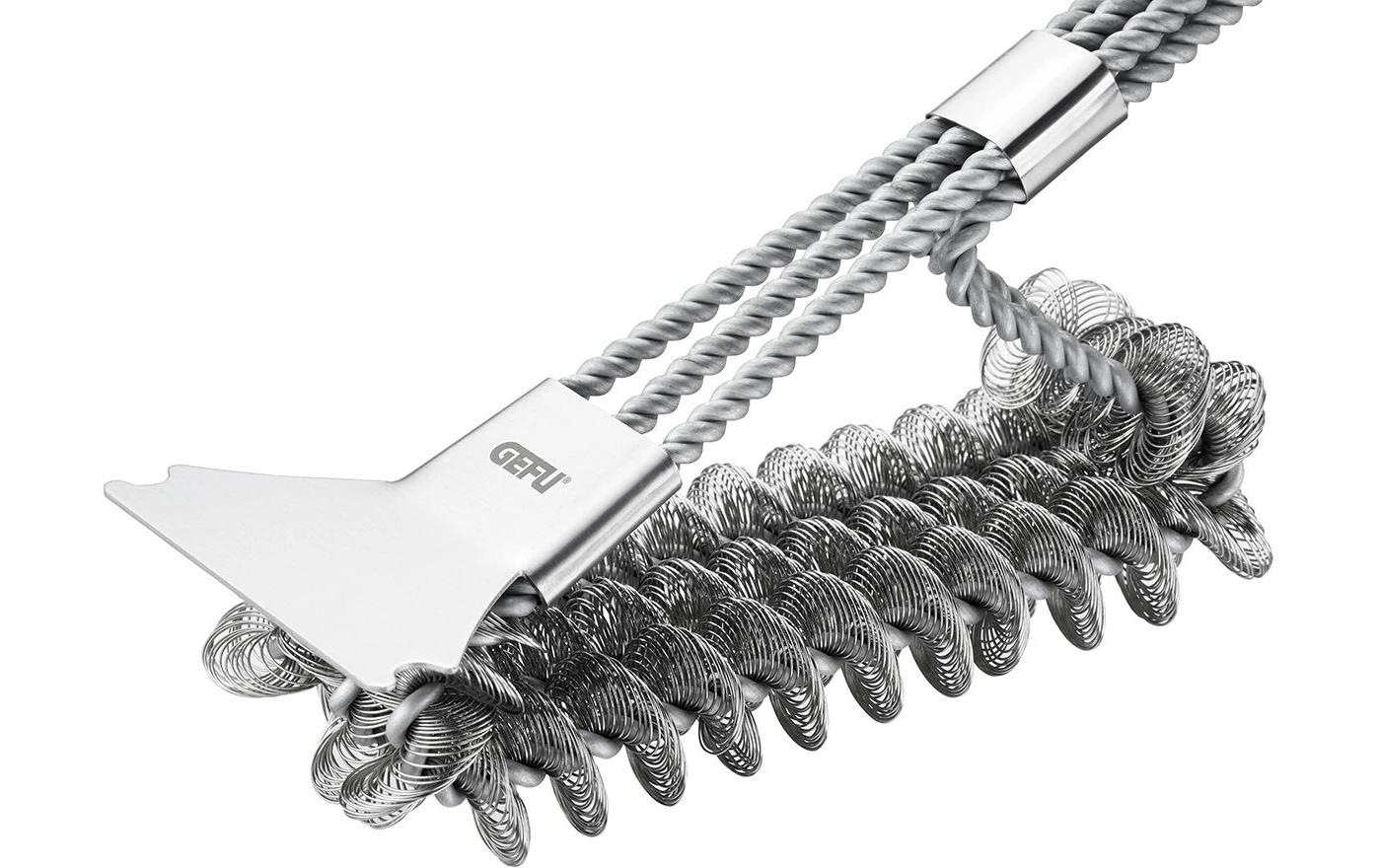 GEFU Grillbürste »GEFU Grillbürste BBQ L 43 cm, Bürste 9 x 7 x 3 cm, Schwarz/Silber« aus Edelstahl | Kunststoff | Metall
