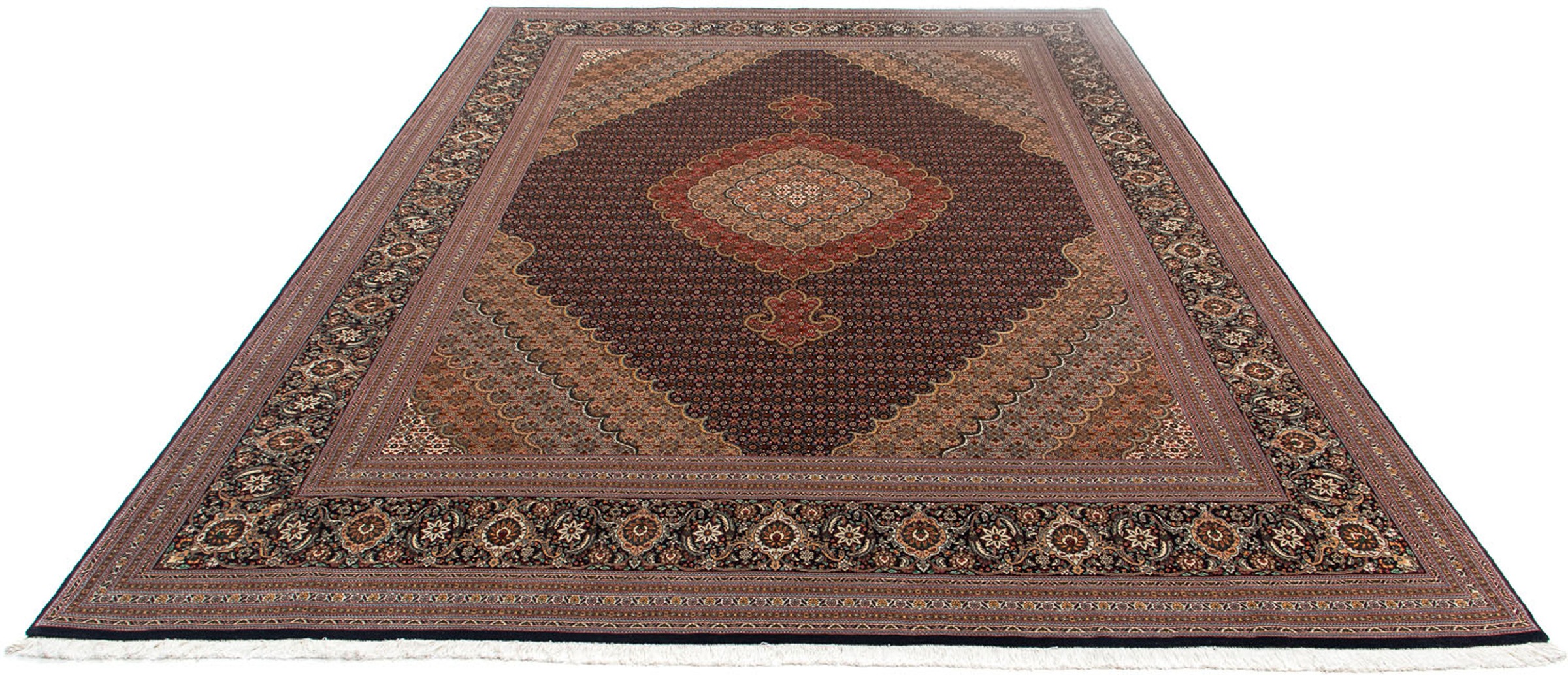 Image of morgenland Orientteppich »Perser - Täbriz - 370 x 250 cm - braun«, rechteckig, 10 mm Höhe, Wohnzimmer, Handgeknüpft, Einzelstück mit Zertifikat bei Ackermann Versand Schweiz