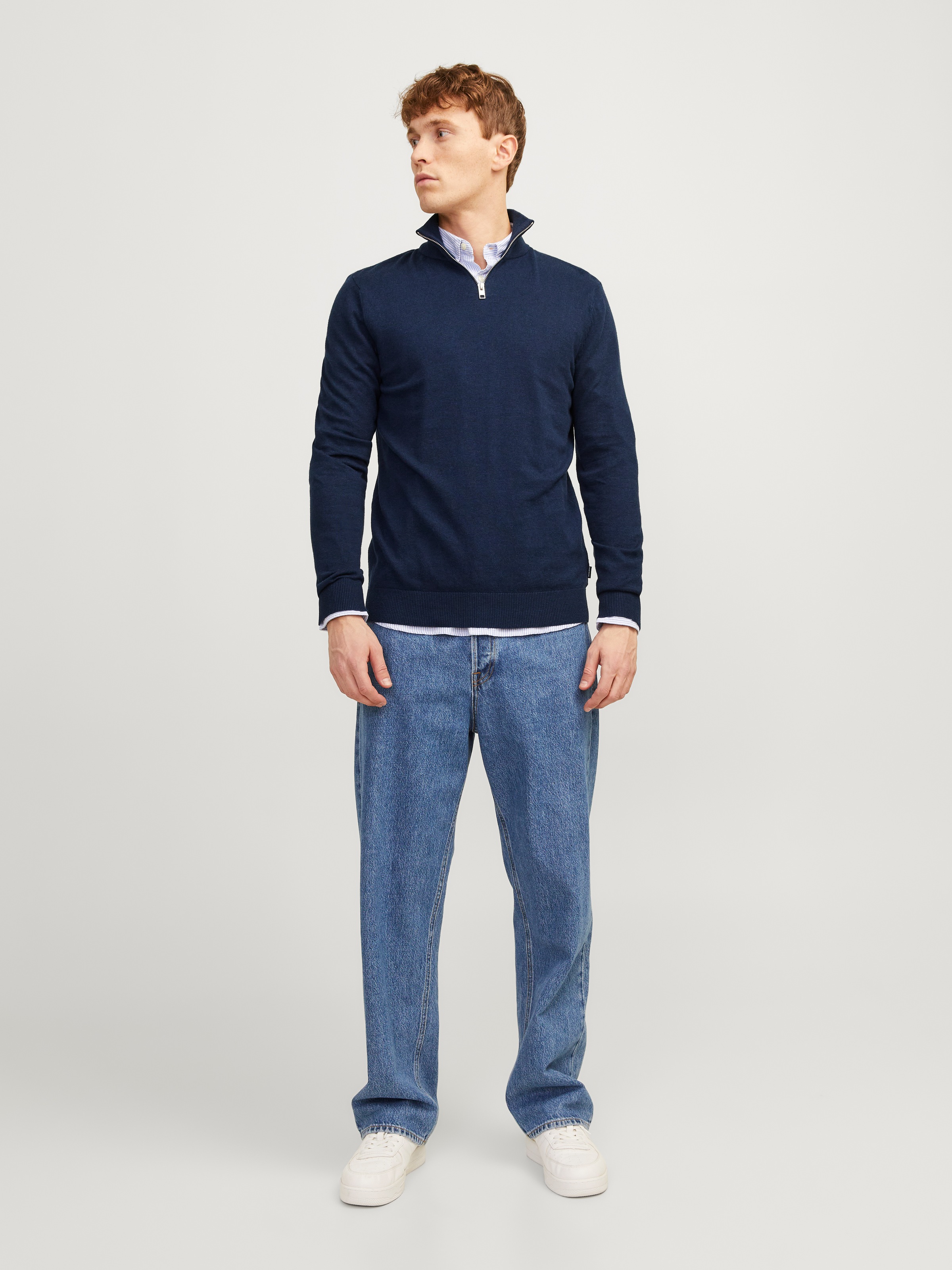 Jack & Jones Troyer »JJEEMIL KNIT HALF ZIP NOOS« Baumwollmischung, regular fit