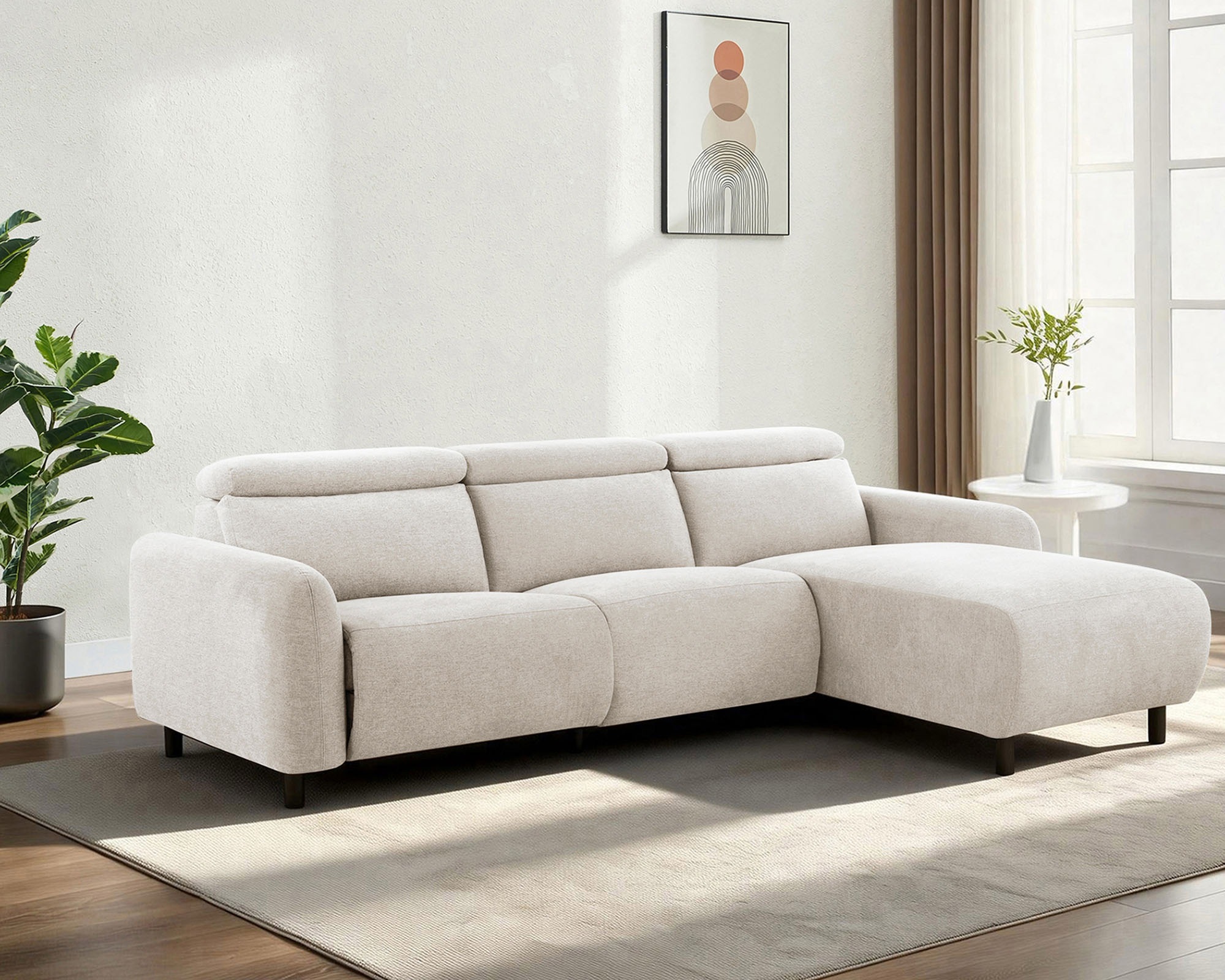 GOODproduct Ecksofa »SKAANE Struktur, L-Form, 274 cm, manuelle/elektrische Relaxfunktion,« 274 cm, mit Kopfteilverstellung und man. oder elektr. Relaxfunktion