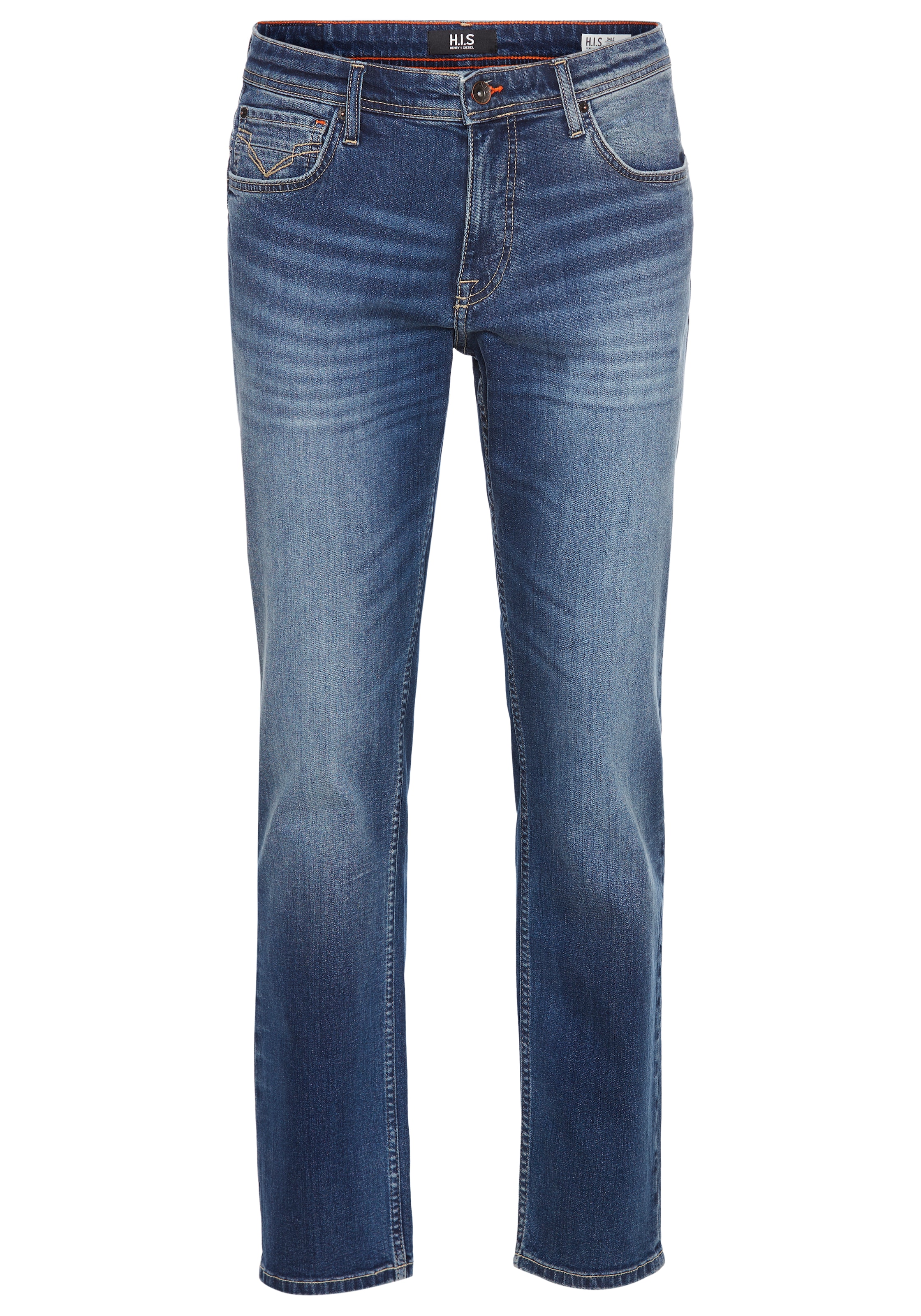 H.I.S Straight-Jeans »NEW DALE« gerades Bein,  mit Used-Effekten,  niedrige Leibhöhe