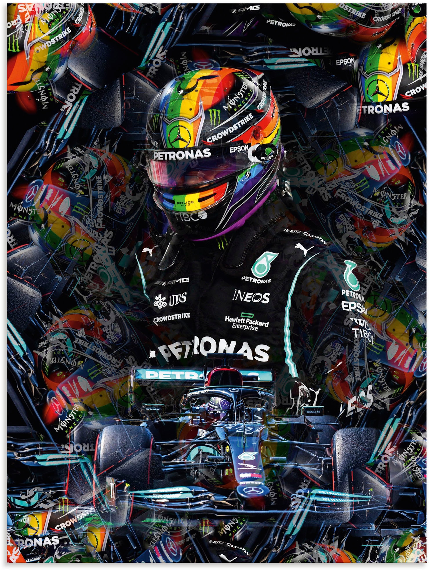 Artland Wandbild »Sir Lewis Hamilton Motorsportlegende«, Bilder von Männern, (1 St.), als Alubild, Outdoorbild, Leinwandbild, Poster in verschied. Grössen