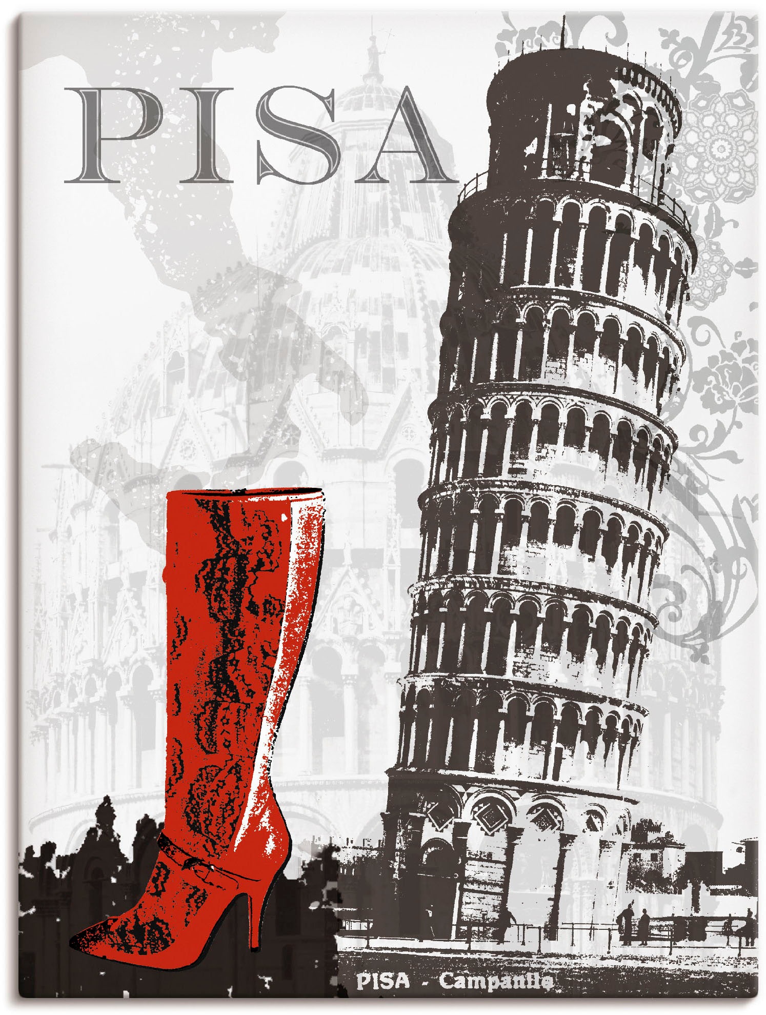 Image of Artland Wandbild »Pisa - Chic«, Gebäude, (1 St.), in vielen Grössen & Produktarten - Alubild / Outdoorbild für den Aussenbereich, Leinwandbild, Poster, Wandaufkleber / Wandtattoo auch für Badezimmer geeignet bei Ackermann Versand Schweiz