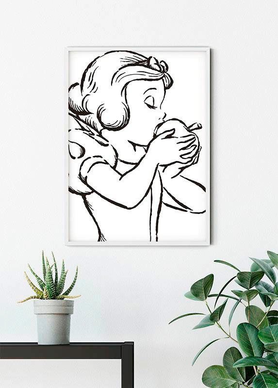 Komar Bild »Snow White Apple Bite - white«, Disney, (1 St.), Wandbild zur Dekoration im Kinderzimmer - ohne Rahmen