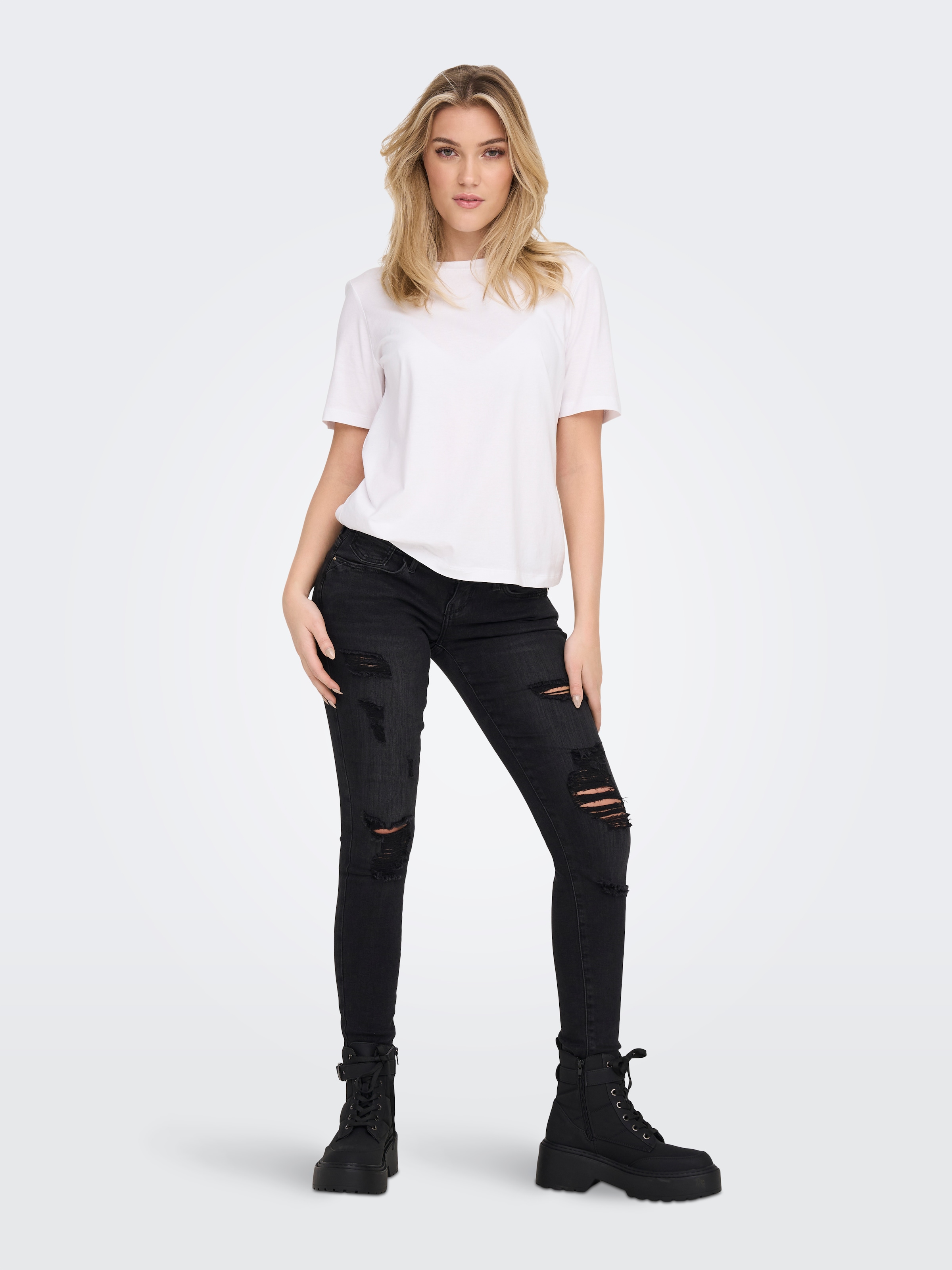 ONLY Kurzarmshirt »ONLONLY S/S TEE JRS NOOS« regular fit, casual, Single Jersey, Baumwolle, Rundhals