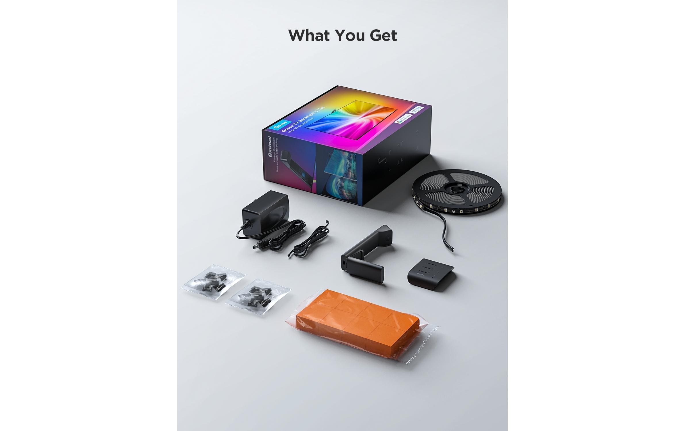 Govee LED Lichtleiste »Govee Backlight T3, 55-65, RGBICW, WiFi, BT«, 108 flammig