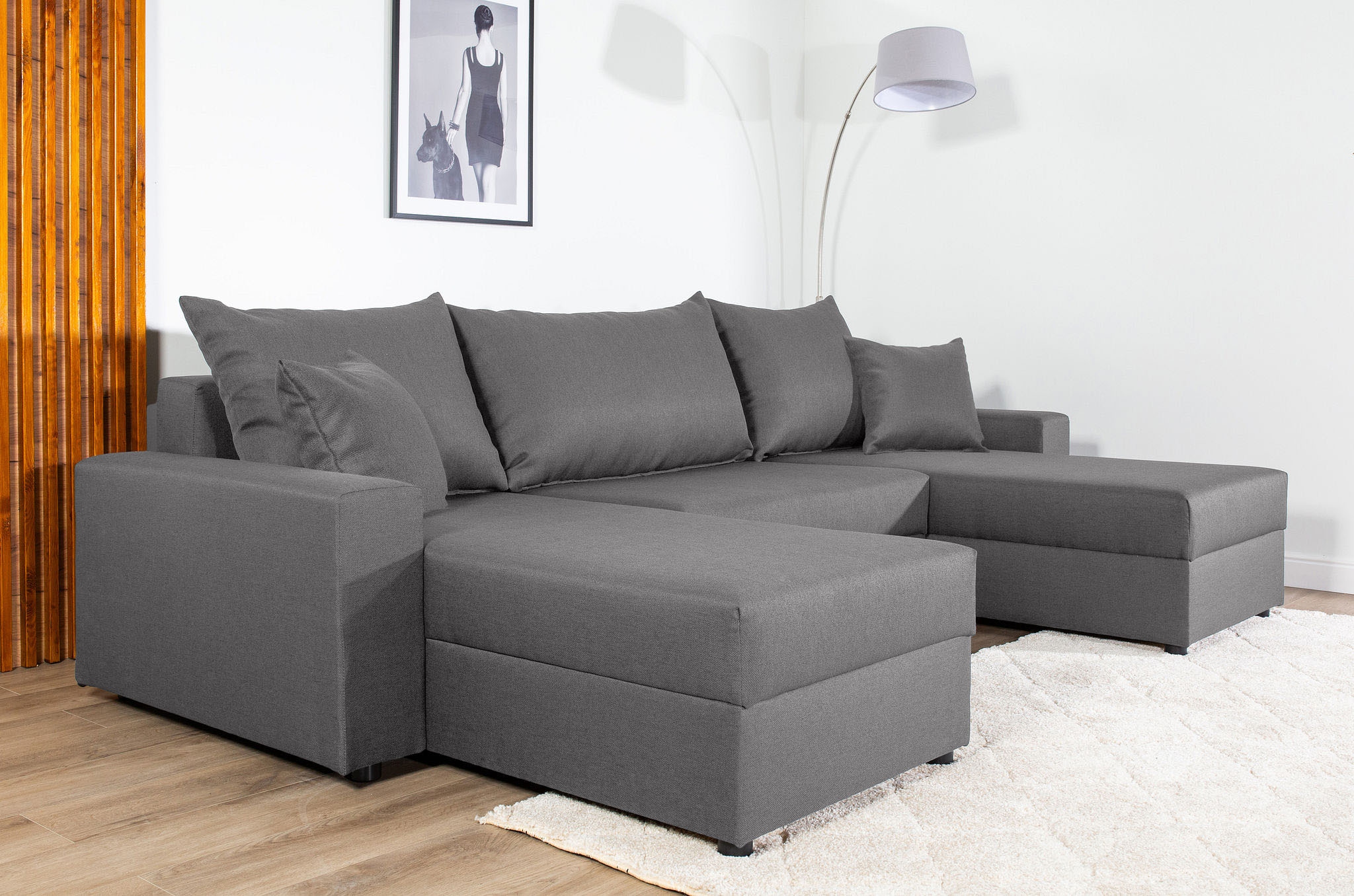 COLLECTION AB Wohnlandschaft »Pico U-Form«, Wohnlandschaft,2 X Ottomane,Polyätherschaum Polsterung