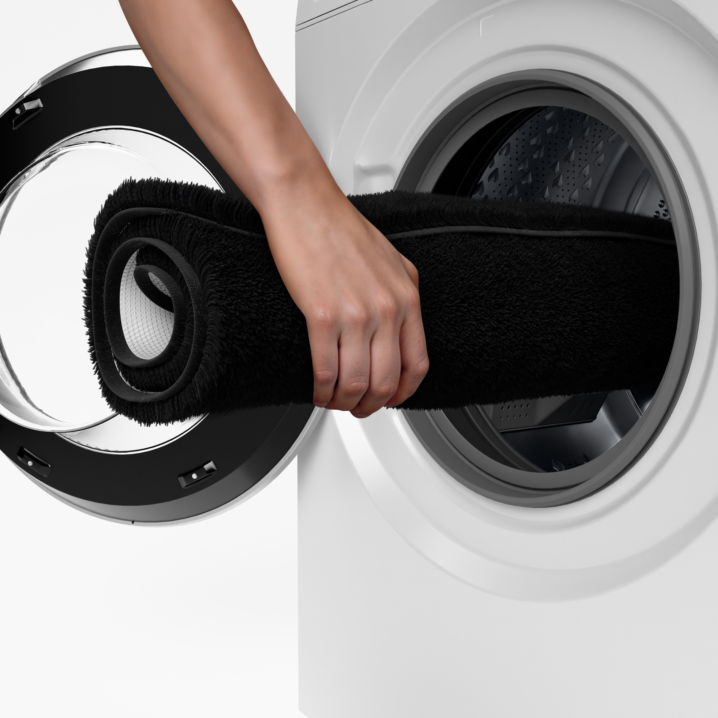 Grund Badematte »Melos, Badvorleger, Badezimmer Teppich, sehr weich« Höhe 27 mm rutschhemmend beschichtet fussbodenheizungsgeeignet melierte Optik, sehr weicher Flor, Melange-Effekt, Made in Europe