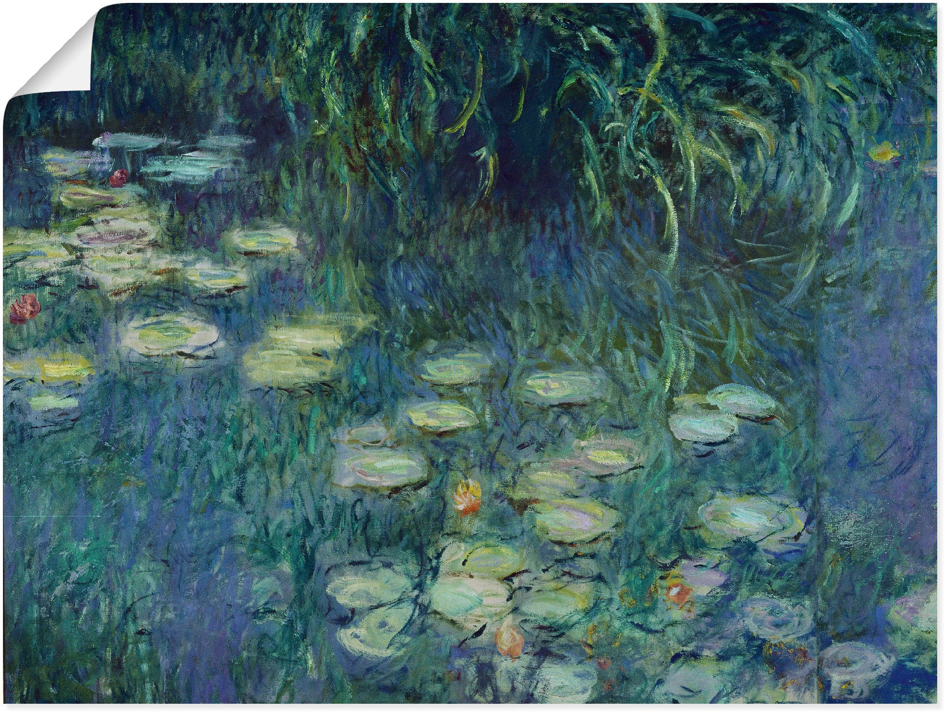 Image of Artland Wandbild »Teil Seerosenbild Musée de l'Orangerie«, Blumen, (1 St.), in vielen Grössen & Produktarten -Leinwandbild, Poster, Wandaufkleber / Wandtattoo auch für Badezimmer geeignet bei Ackermann Versand Schweiz