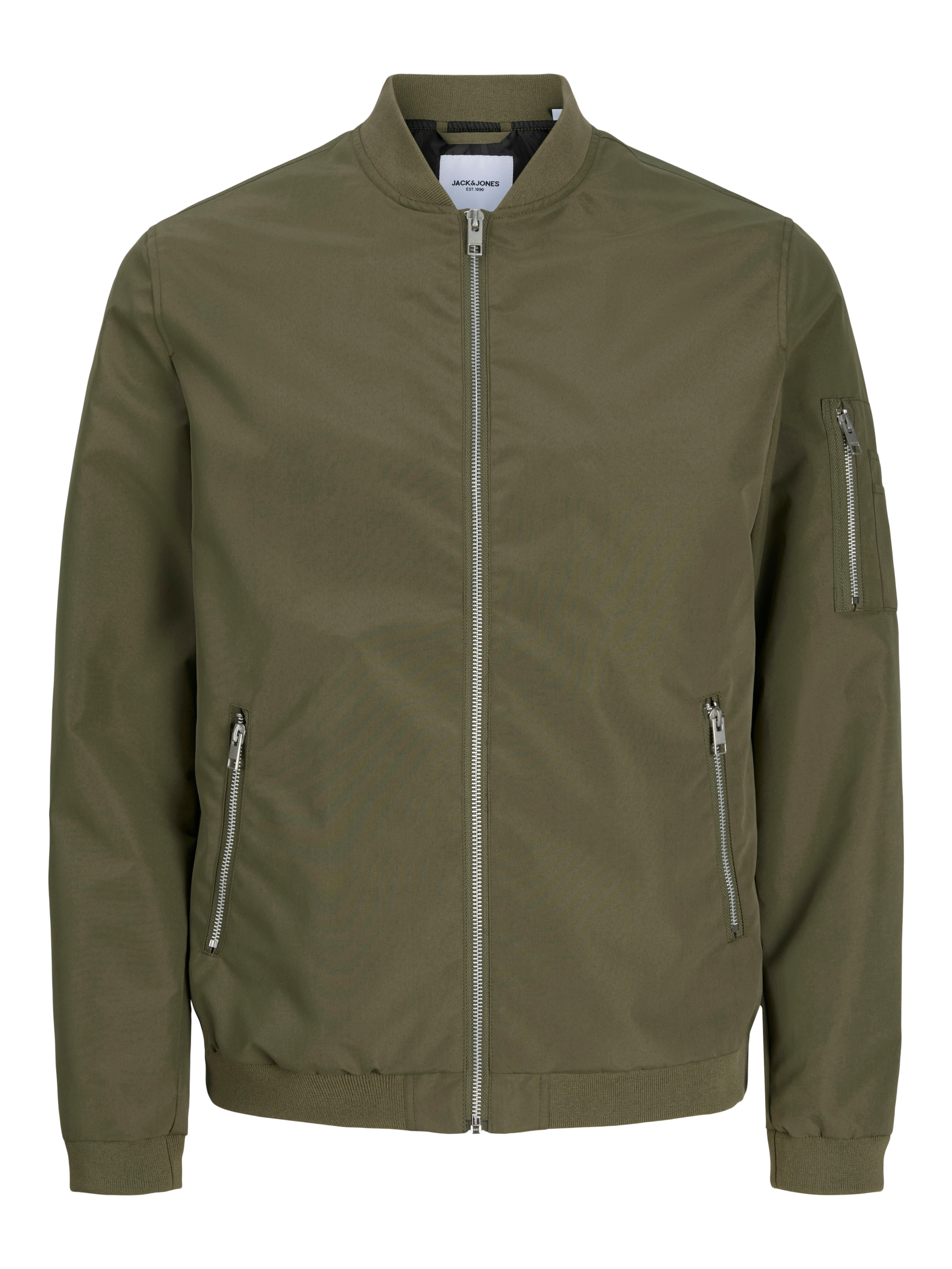 Jack & Jones Blouson »JJERUSH mit Stehkragen und Reissverschlusstaschen« sans capuche uni, tendance, coupe régulière, polyester