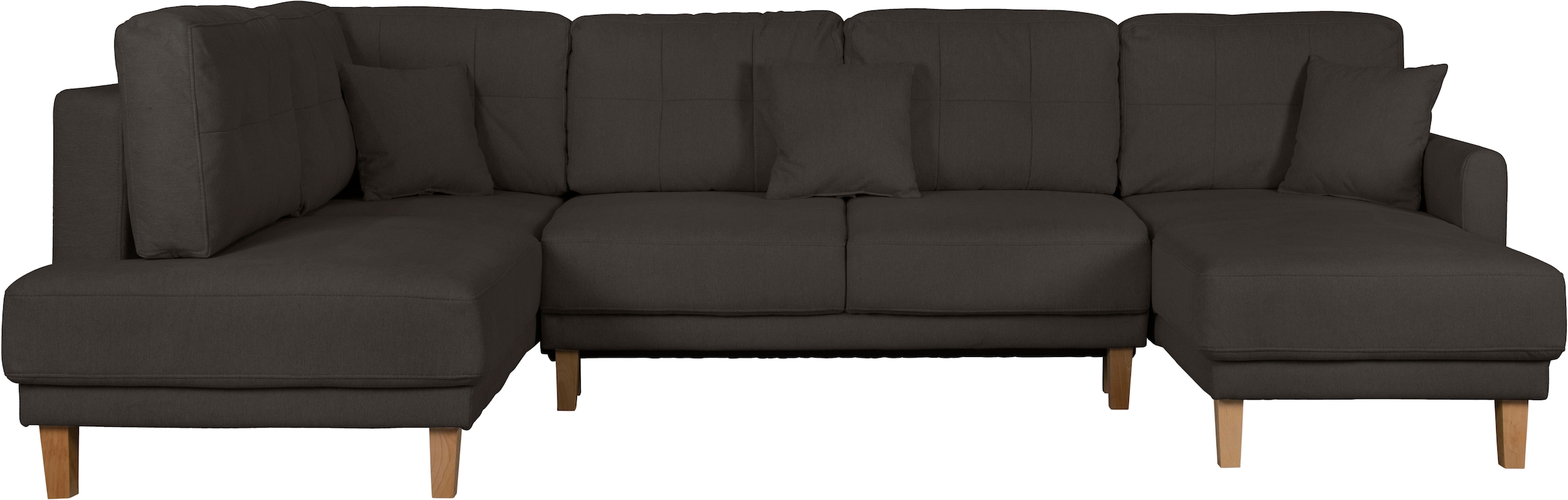 Home affaire Wohnlandschaft »TRIPLO U-Form wahlweise mit Schlaffunktion, B/T/H: 310/192/90 cm«, Schlafsofa, auch mit Bettkasten, Steppung im Rückenkissen