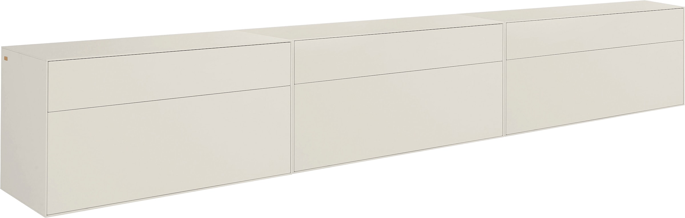 LeGer Home by Lena Gercke Lowboard »Essentials«, (3 St.), Breite: 336cm, MDF lackiert, Push-to-open-Funktion