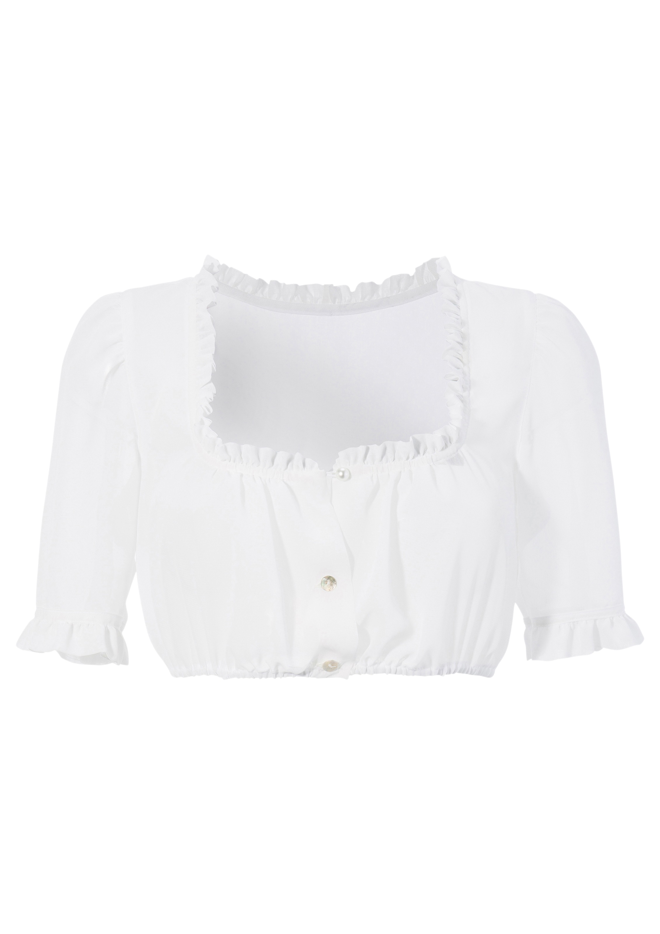 Dirndlbluse mit Rüschenbesatz