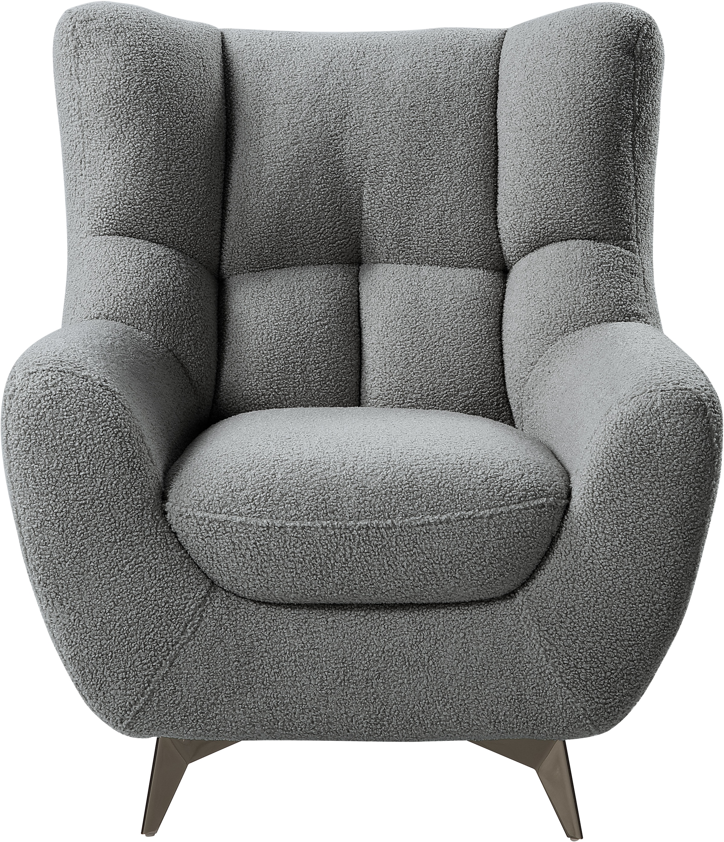 ATLANTIC home collection Sessel »Shawn« mit Federkern, trendy Bezug mit Teddyoptik