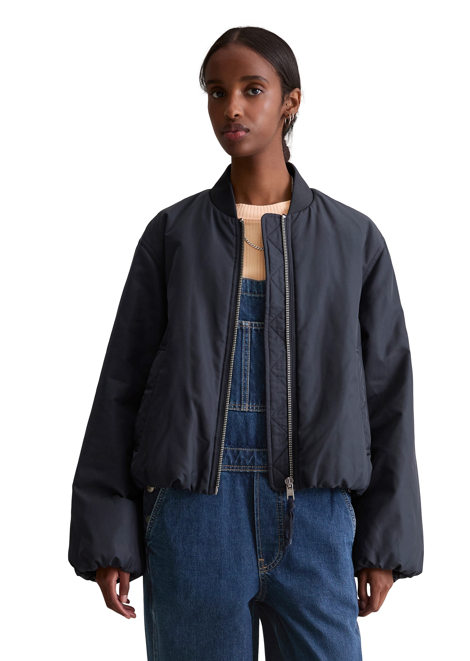 Image of Marc OPolo DENIM Blouson "im Aviator-Stil relaxed fit cropped aus recyceltem Polyester"